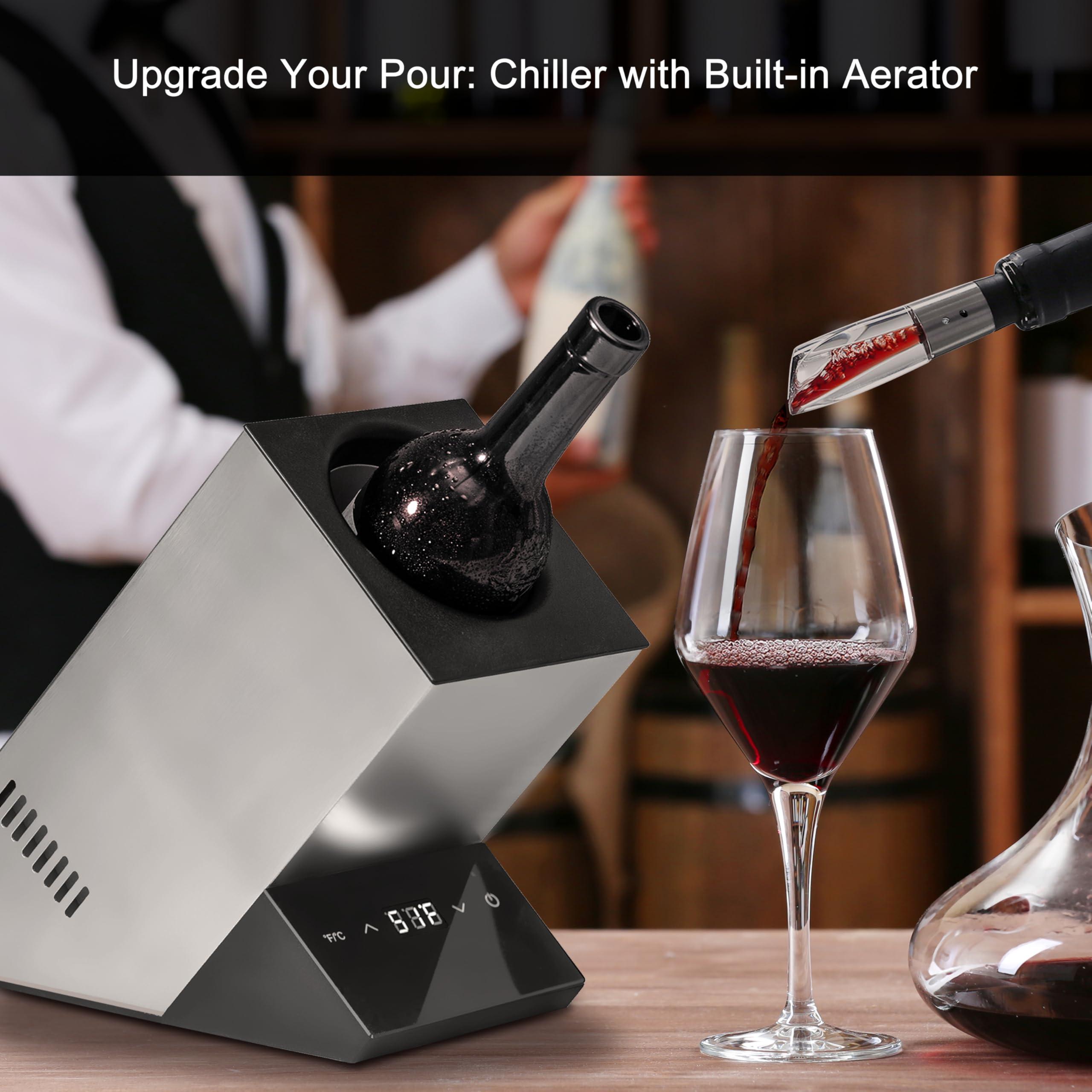 Cobalance Cobalance Wine Chiller Electric, Wine Chillers Bucket for 750ml Red & White Wine or Some Champagne,Stainless Steel Single Bottle Iceless Wine Cooler,Kitchen Bar RV Wine Accessory,Gift for Wine Lovers