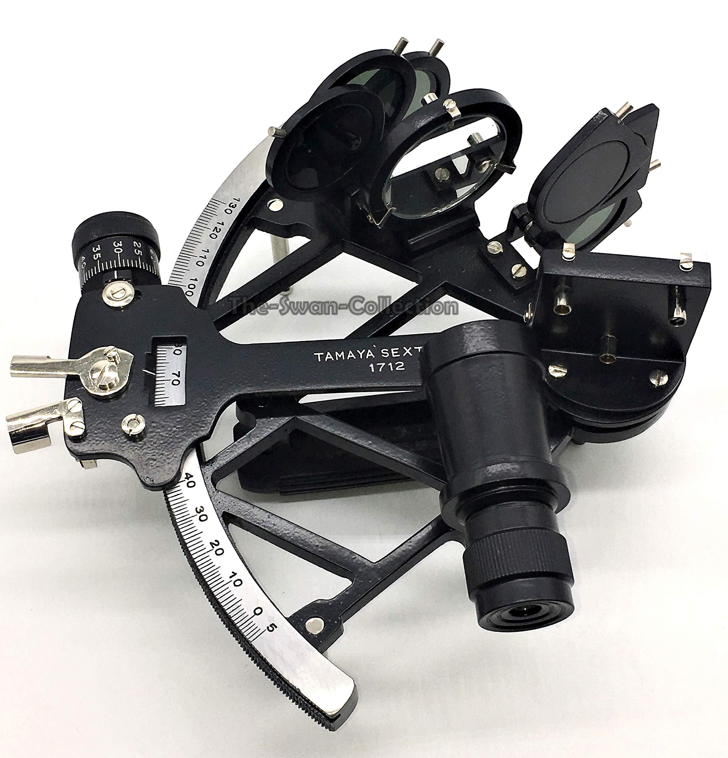 The-Swan-Collection Tamaya Nautical Sextant 1712 | Marine 9" Sextant with Black Powder Coated Aluminium