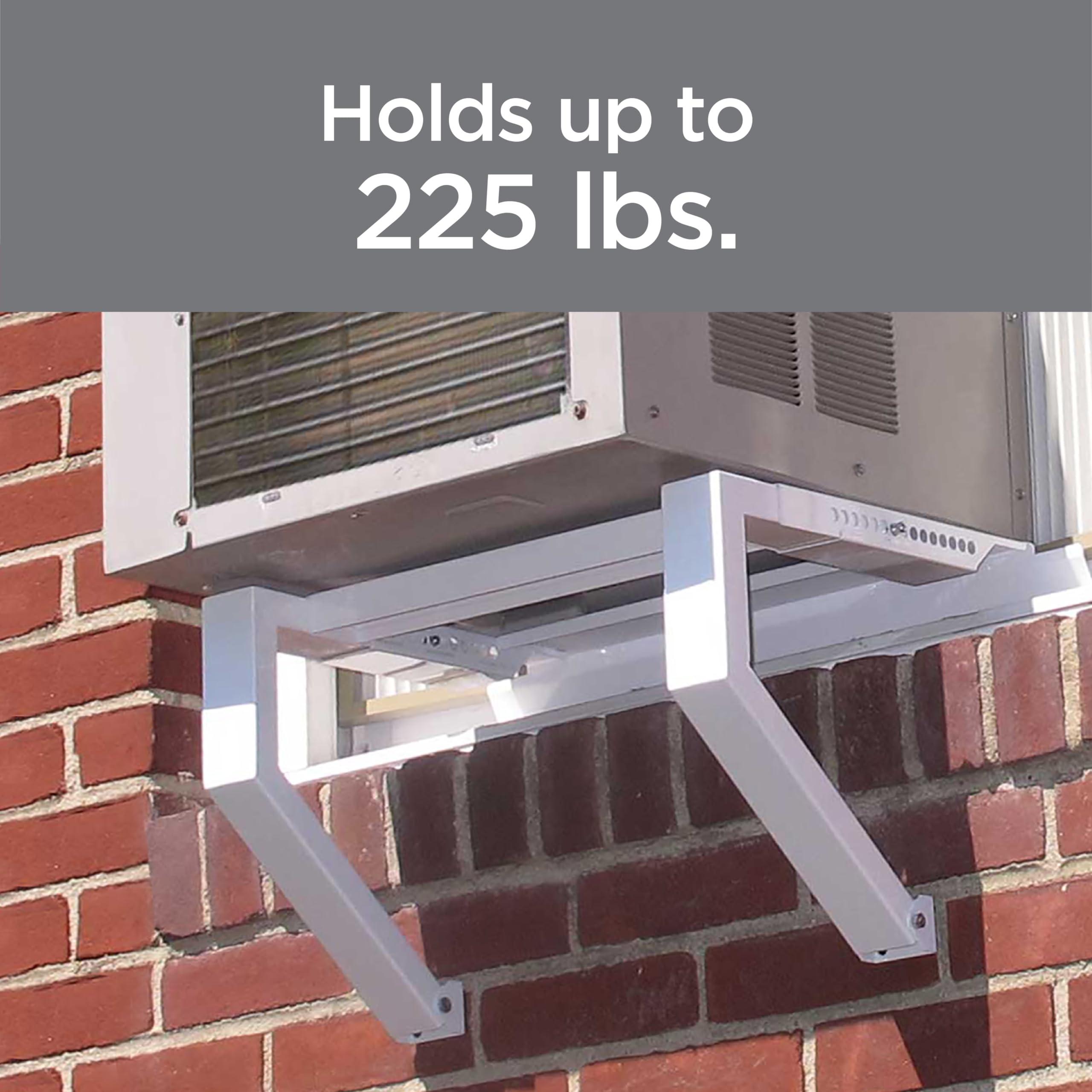 AnyMount Top Shelf TSB-2438 Universal Heavy Duty Window Air Conditioner AC Support Bracket -Holds Up to 225 lbs., No Drilling or Tools Required, White