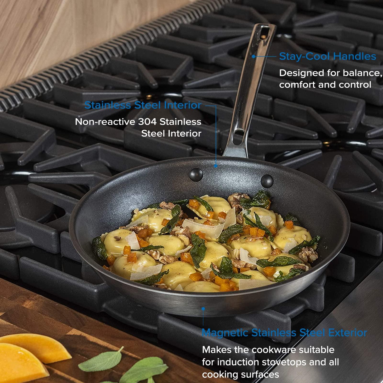 Viking Culinary VIKING Culinary Professional 5-Ply Stainless Steel Nonstick Fry Pan, 10 Inch, Ergonomic Stay-Cool Handle, Dishwasher, Oven Safe, Works on All Cooktops including Induction