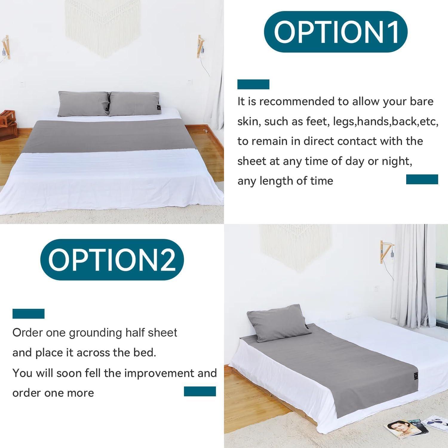 NIULAFR NIULAFR Grounding Sheets - 95% Nature Cotton +5% Silver Fiber - with Grounding Cord, Keep Good Sleep - Natural Healthy