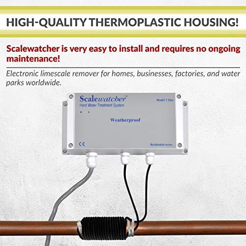 Scalewatcher Scalewatcher 5 Waterproof Electronic Descaler | USA Made & Patented Hard Water Softener/Conditioner Alternative | 700mA Salt-Free Electric Limescale Remover for Swimming Pool, Irrigation & More