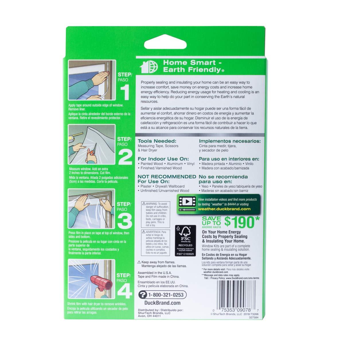 Duck Brand Duck Brand Indoor 10-Window Shrink Film Insulator Kit, 62-Inch x 420-Inch, 286216