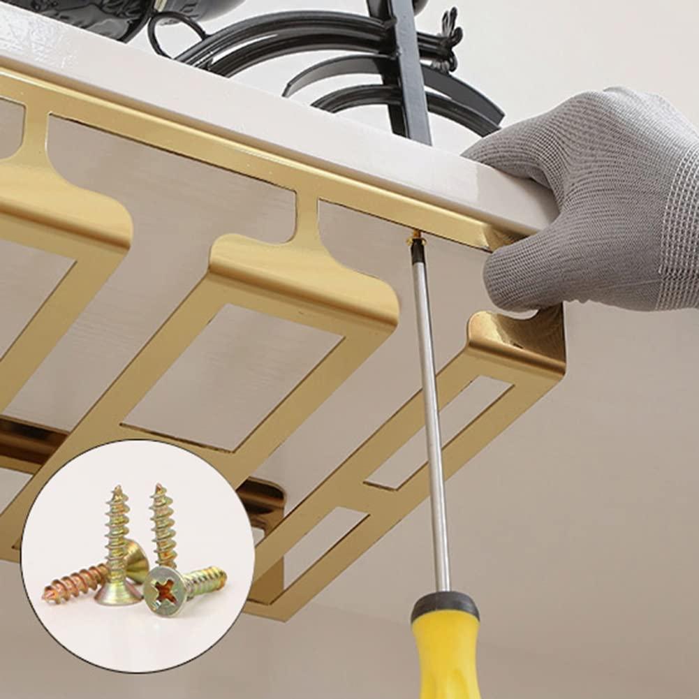 NWB Stylish Modern Wine Rack Wall Mounted,Under Cabinet Stemware Wine Glass Holder, Metal Wine Glass Organizer Glasses Storage Hanger for Kitchen Cabinet Bar Decor,Perfect for Wine lovers