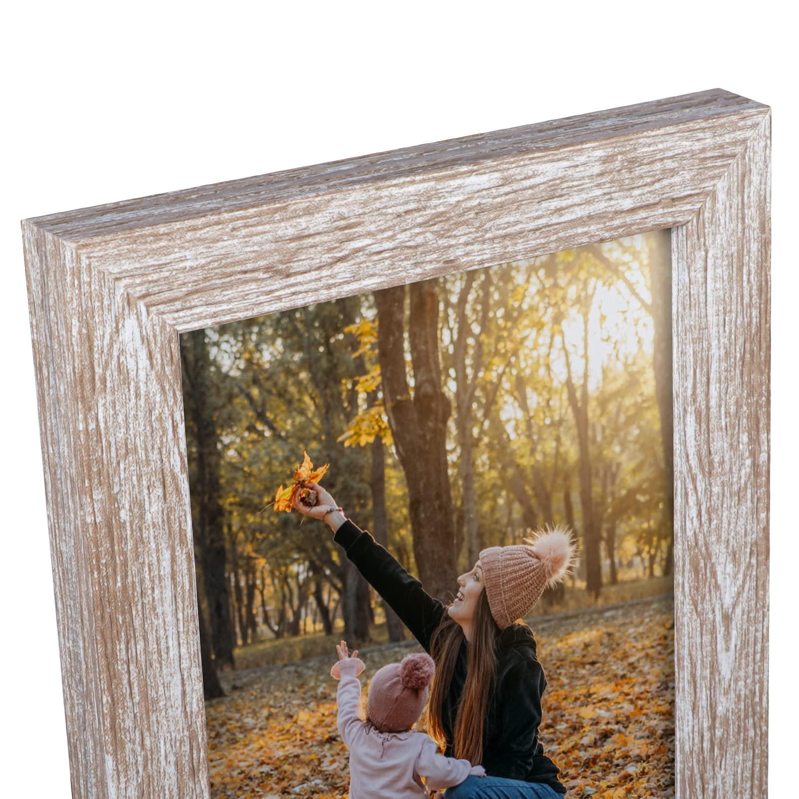 EXYGLO EXYGLO Rustic 7x5 Photo Frames Set of 12, Multiple Picture Frames 5x7 with PS Surface, 5x7 Photo Frame for Wall & Tabletop Display