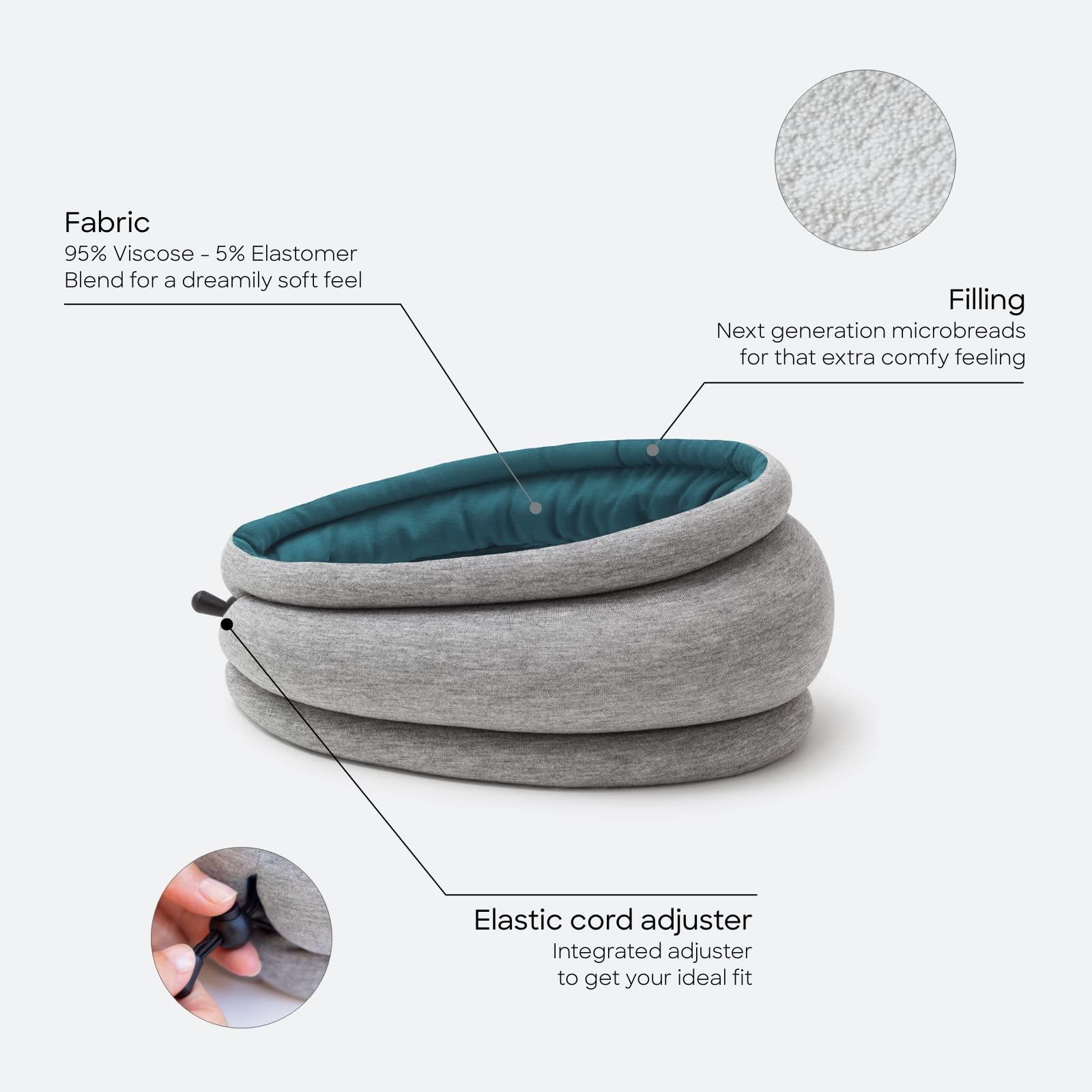 OSTRICH PILLOW Ostrichpillow Light Commuting, Travel Pillow & Power Nap Pillow - Premium Comfort & Lightweight, Adjustable to Your Head, Small & Versatile (Blue Reef)
