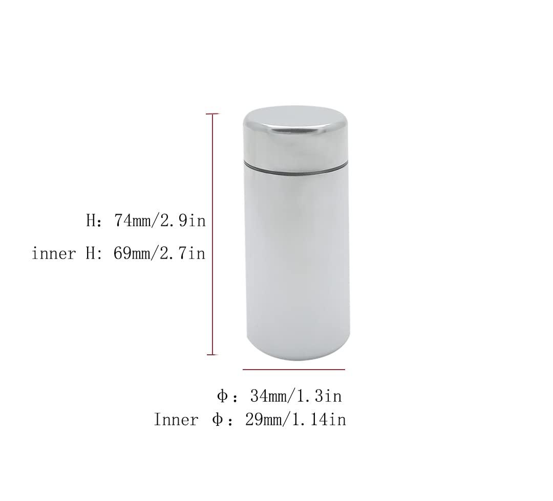 FAYALA FAYALA Portable Aluminum Storage JarMetal Waterproof Small Herb Spices Container and Small Tea and Coffee Bottle 3Packs (3 SILVER)