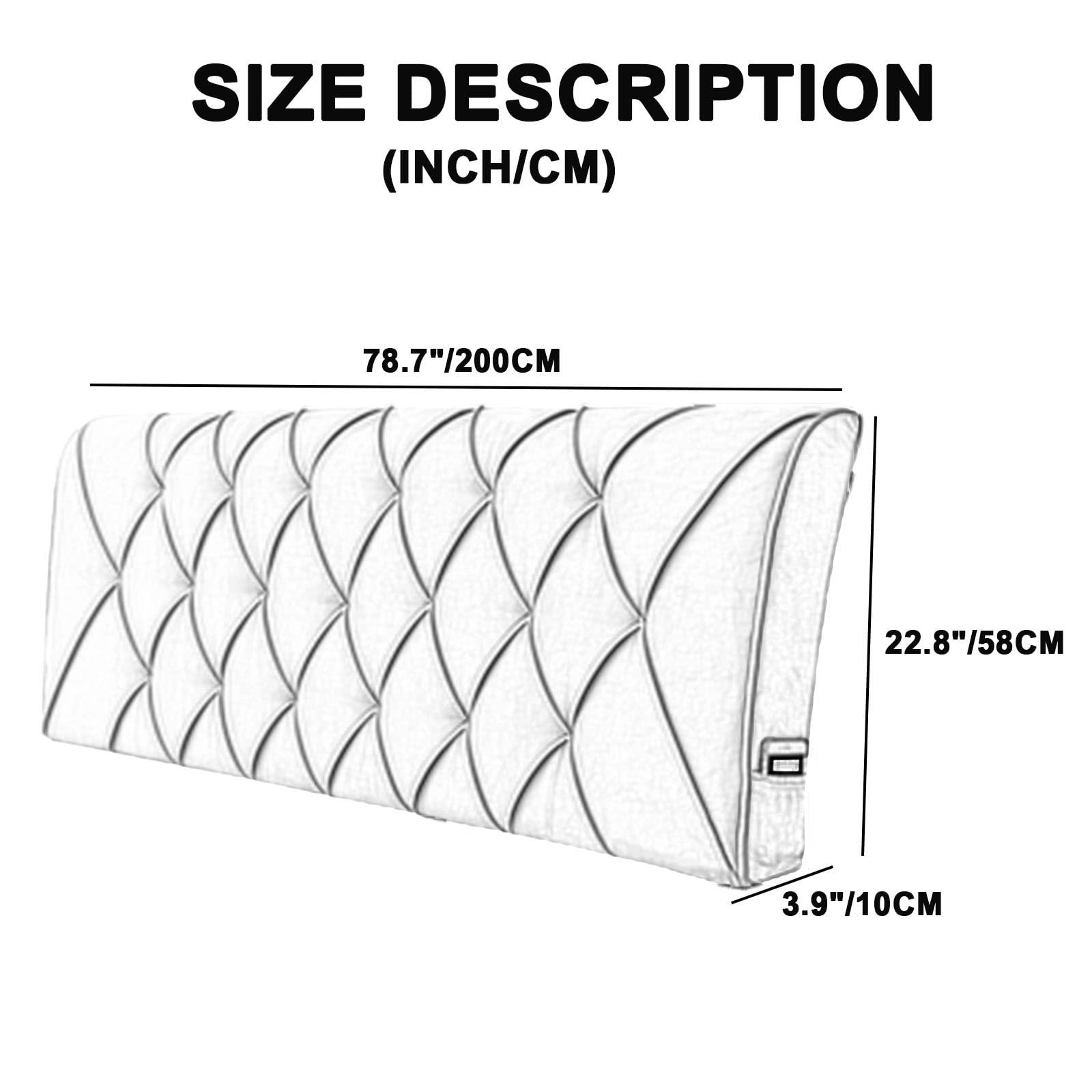 ZZYK ZZYK Modern Upholstered Bed Backboard Headboard Linen Backrest Pillow Bed Full Size for Bedroom Headboard Cushion Anti-Collision Bed Backboard,C,No headboard 78.7\"/200cm