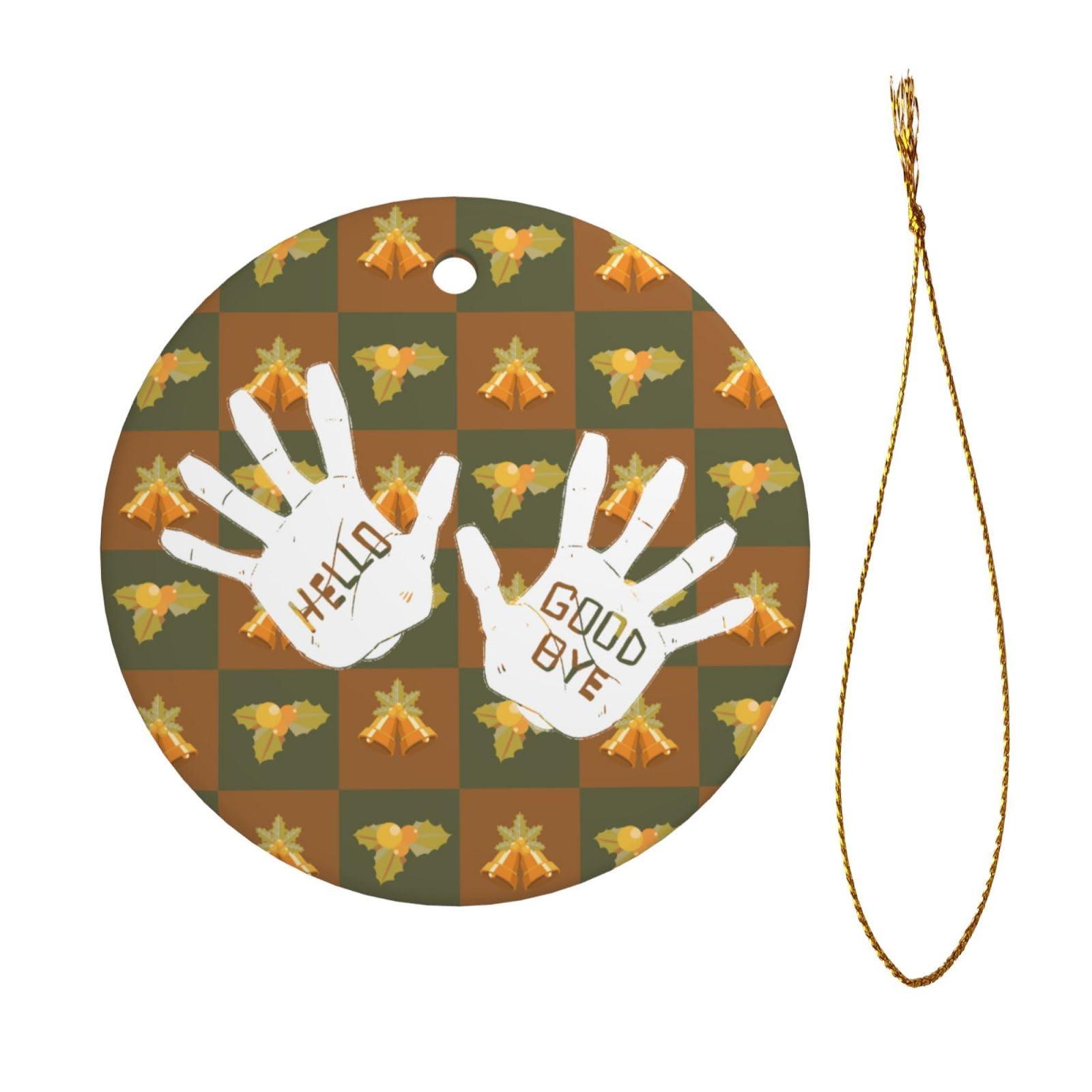 BYOBLU Umbrella-Academy - Klaus-Hands Christmas Ornaments 2024, Office Home Decorations Ceramic Ornaments, Christmas Tree Xmas Souvenirs Gifts for Family Friends Coworkers