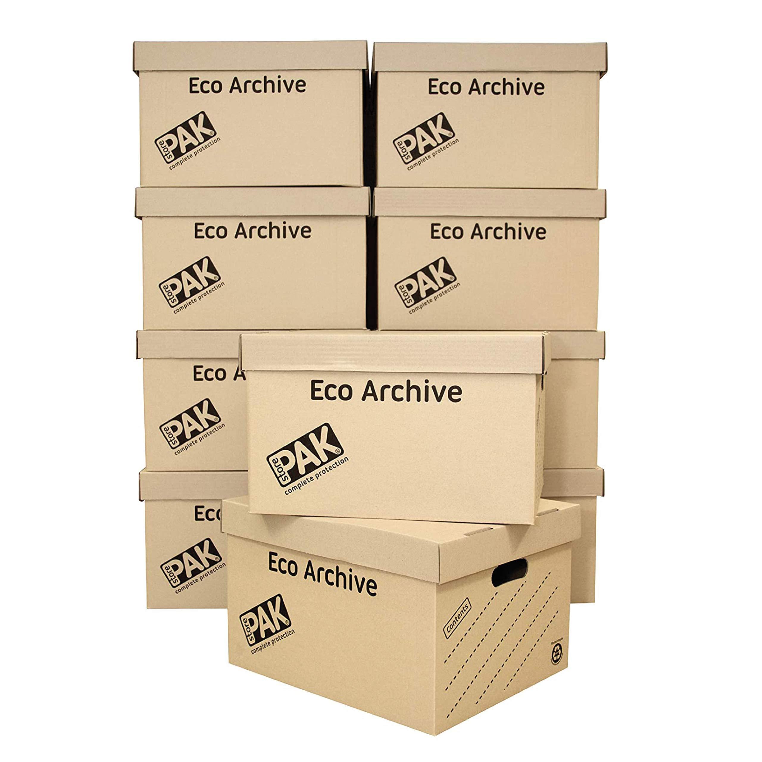 StorePAK StorePAK Eco Archive/Storage Cardboard Boxes & Lids Pack of 10. Flat Packed & Easy to Assemble. Good for Home Storage, Office & Moving House
