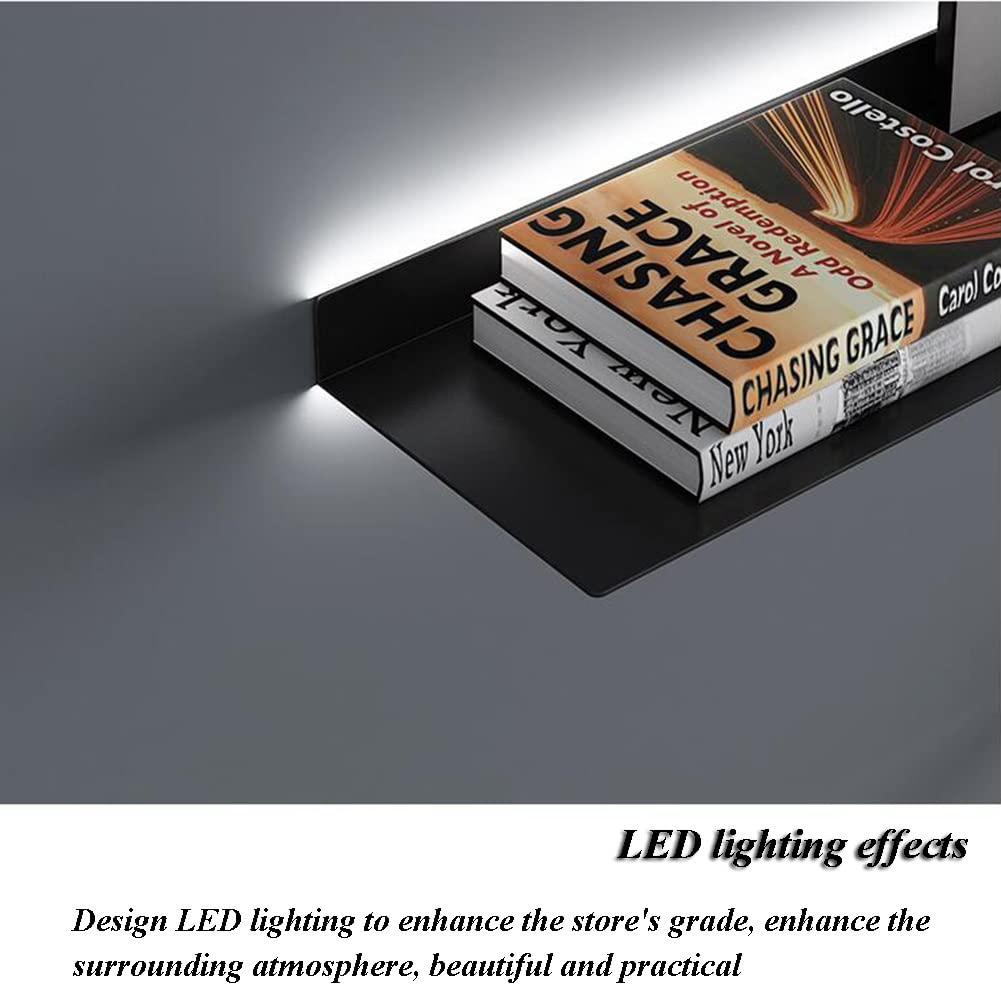 Etlegor Etlegor Floating Shelves Wall Mounted, Illuminated Wall Shelf Built-in LED Light Creative Metal Display Shelves for Plant Shelf Or Bookshelf, Wall Storage Shelf Contains Only 1 Piece