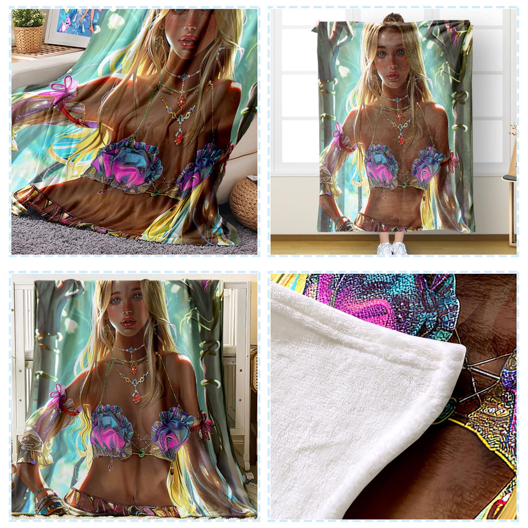 CDIWIDH Girls Throw Blanket - Princess Blanket - Pretty Girls Blankets for Teen Girls Room Soft Flannel Kids Blanket for Sofa Bed Chair Gift for Women, Twin Size 60\" x 80\" (150 x 200 cm)