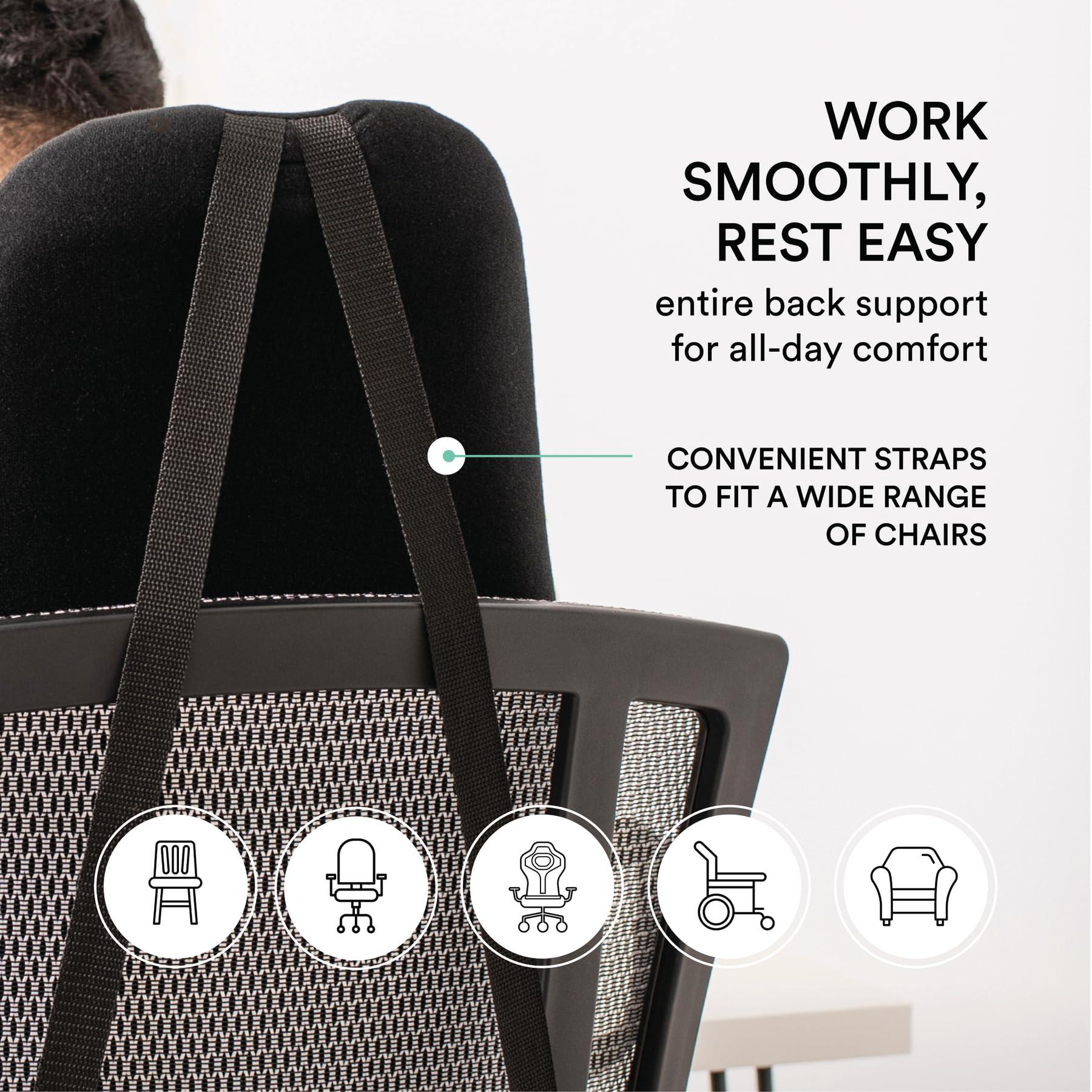 ObusForme ObusForme Highback Backrest Support - Extra Tall Padded Seat Cushion and Lumbar Support Pillow, Portable Posture Support with Soft and Durable Foam