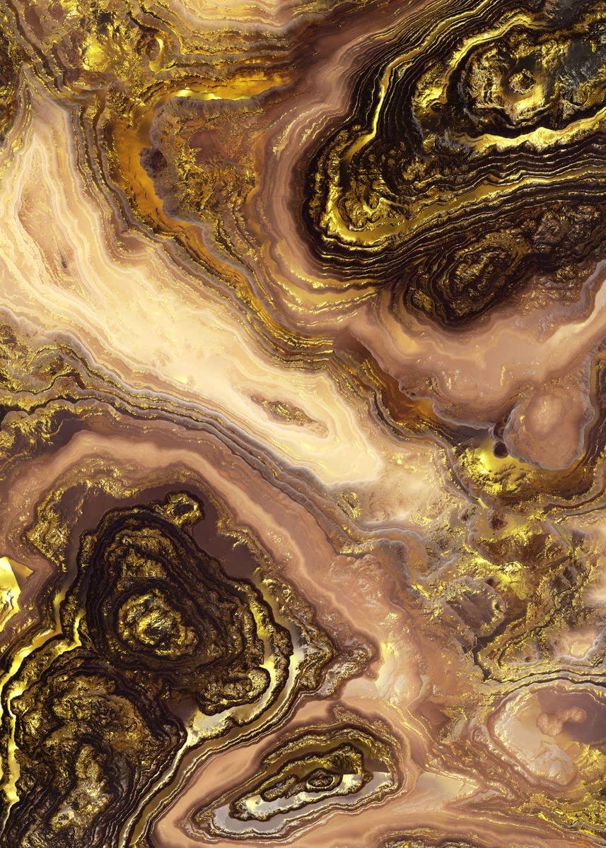 Mamatong Brown Gold Modern Marble Abstract Area Rug for Living Room Bedroom Dining Room Faux Wool Shaggy Home Office Floor Deco Carpet Washable Non Slip Kitchen Mat 8x10