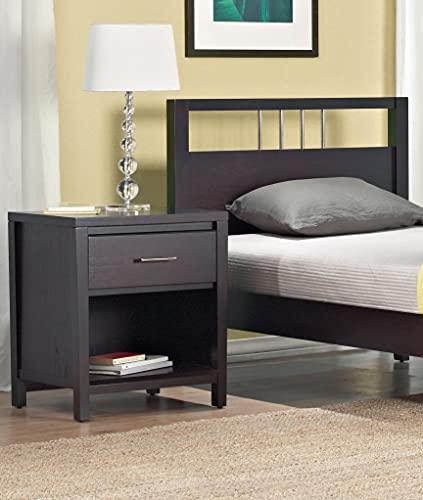 Modus Furniture Modus Furniture Solid Wood Nightstand, 1-Drawer, Nevis - Espresso