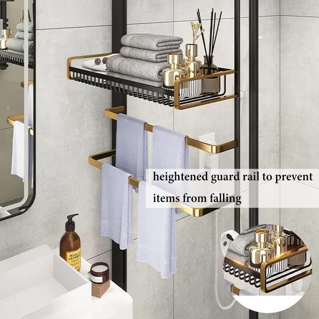 GIZNXBA Over The Door Shower Caddy With Towel Holder, Hanging Shower Organizer With 2 Hooks, Over Door Shower Caddy For Door, Shower Rack Organizer For Bathroom ( Color : /Silver T-type hook , Size : 50cm )