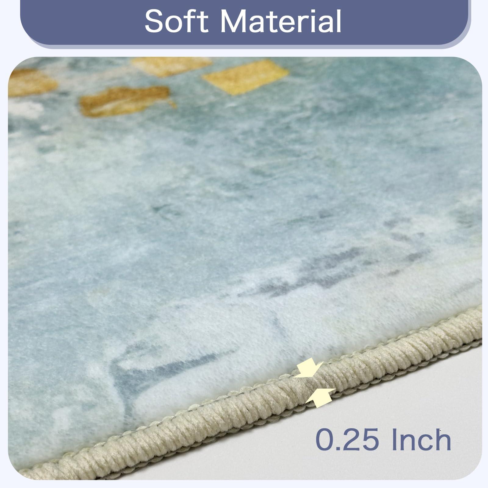 ZGR HOME&GARDEN ZGR Custom Size Hallway Runner Rugs 4 ft x 7 ft, Washable Floor Carpet Runner with Non-Slip Rubber Backing, Hallway Entryway Kitchen Bedroom Bathroom Living Room Laundry Room Area Rug Runner