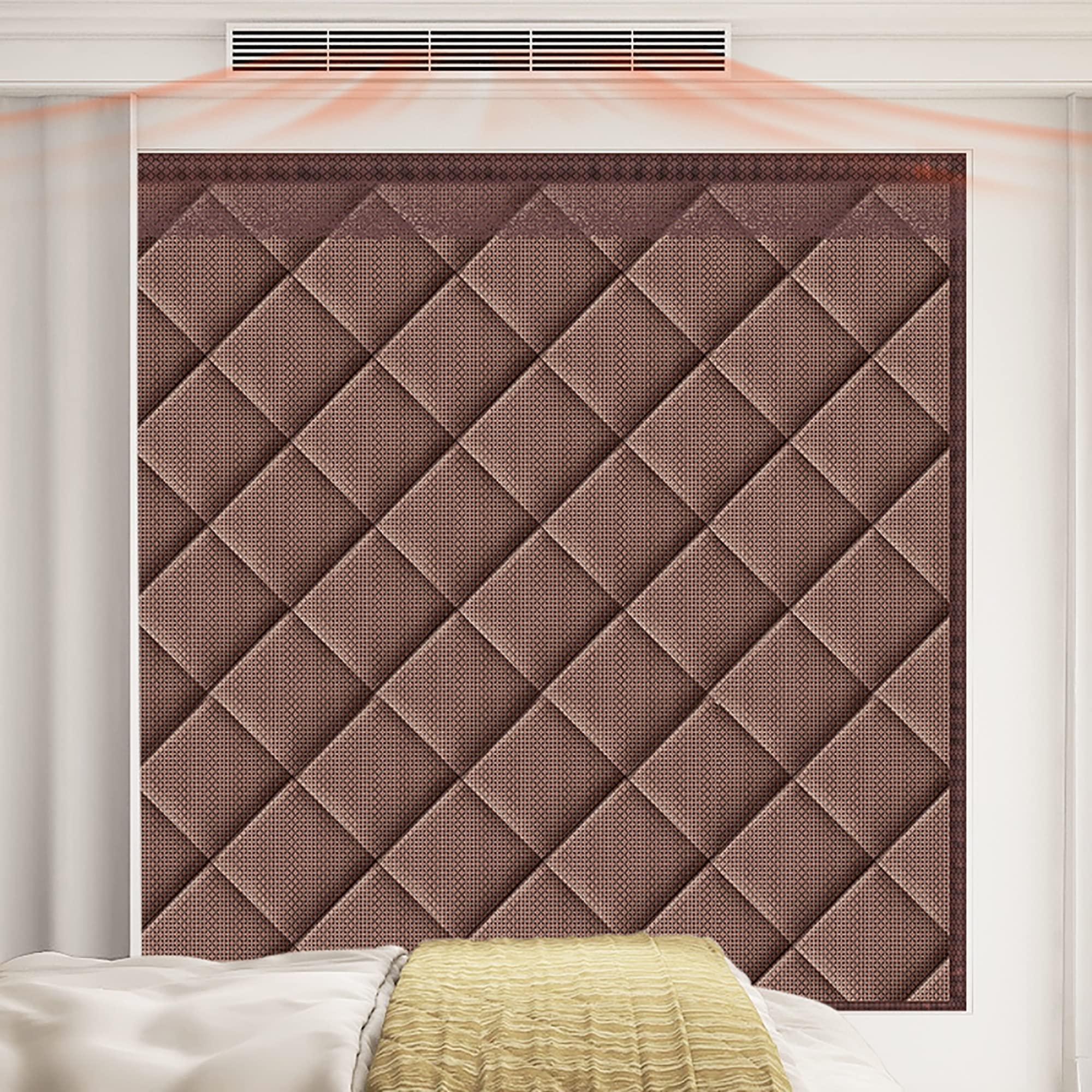 SOLDAX Thermal Insulated Curtain, Blackout Curtains,Privacy Screen,Curtain for Window,Waterproof,Warmth Retention Curtain,Windproof,for Air Conditioner Room,Heater Room, Living Room,Custom Size