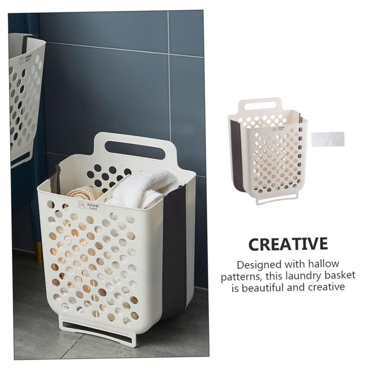 Baluue 1 Set Wall Hanging Laundry Basket Clothes Hamper Clothes Storage Basket Plastic Laundry Basket Clothes Basket Laundry Hamper Basket for Laundry Wall Laundry Basket Bathroom Basket