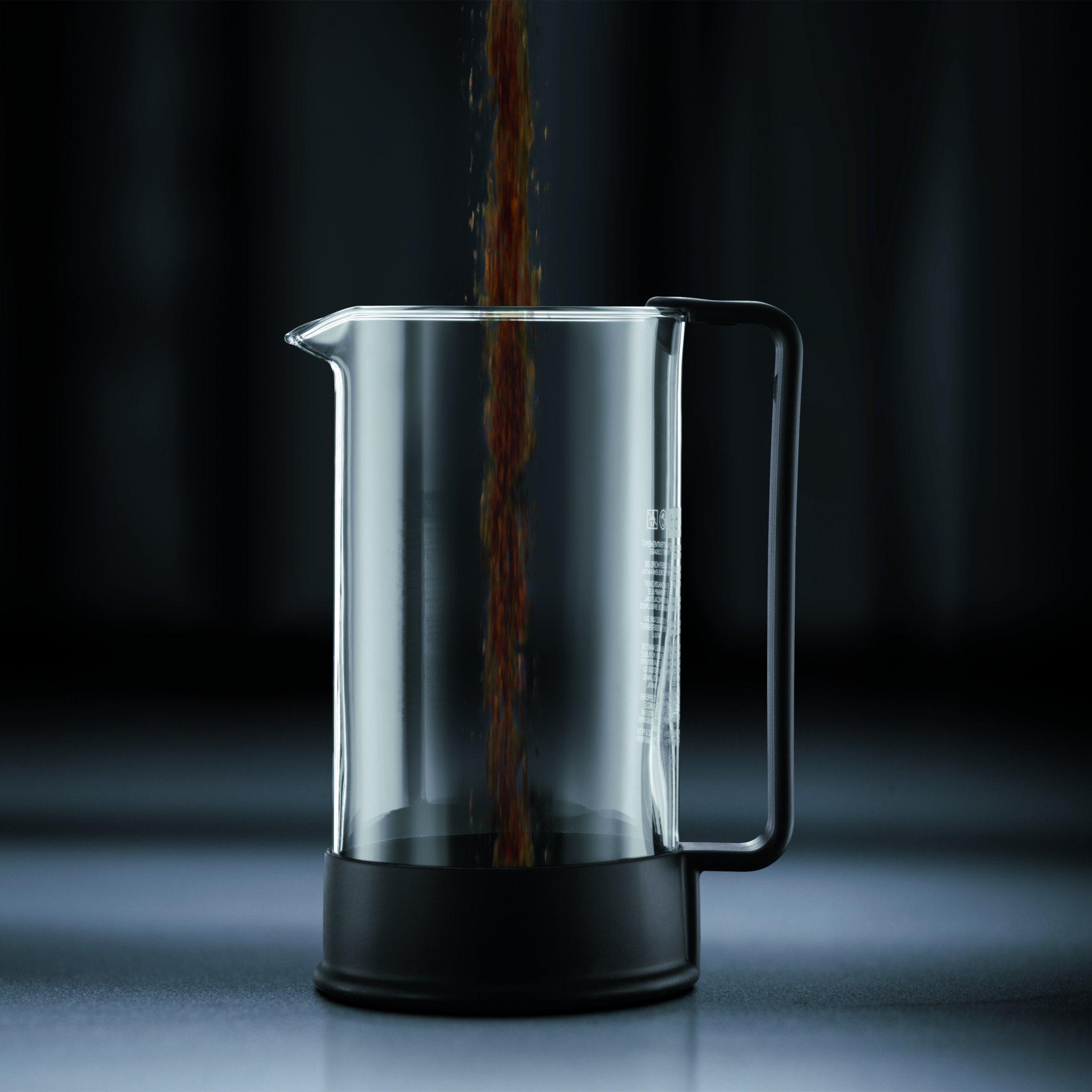 Bodum Bodum 12 oz Brazil French Press Coffee Maker, High-Heat Borosilicate Glass, Black - Made in Portugal