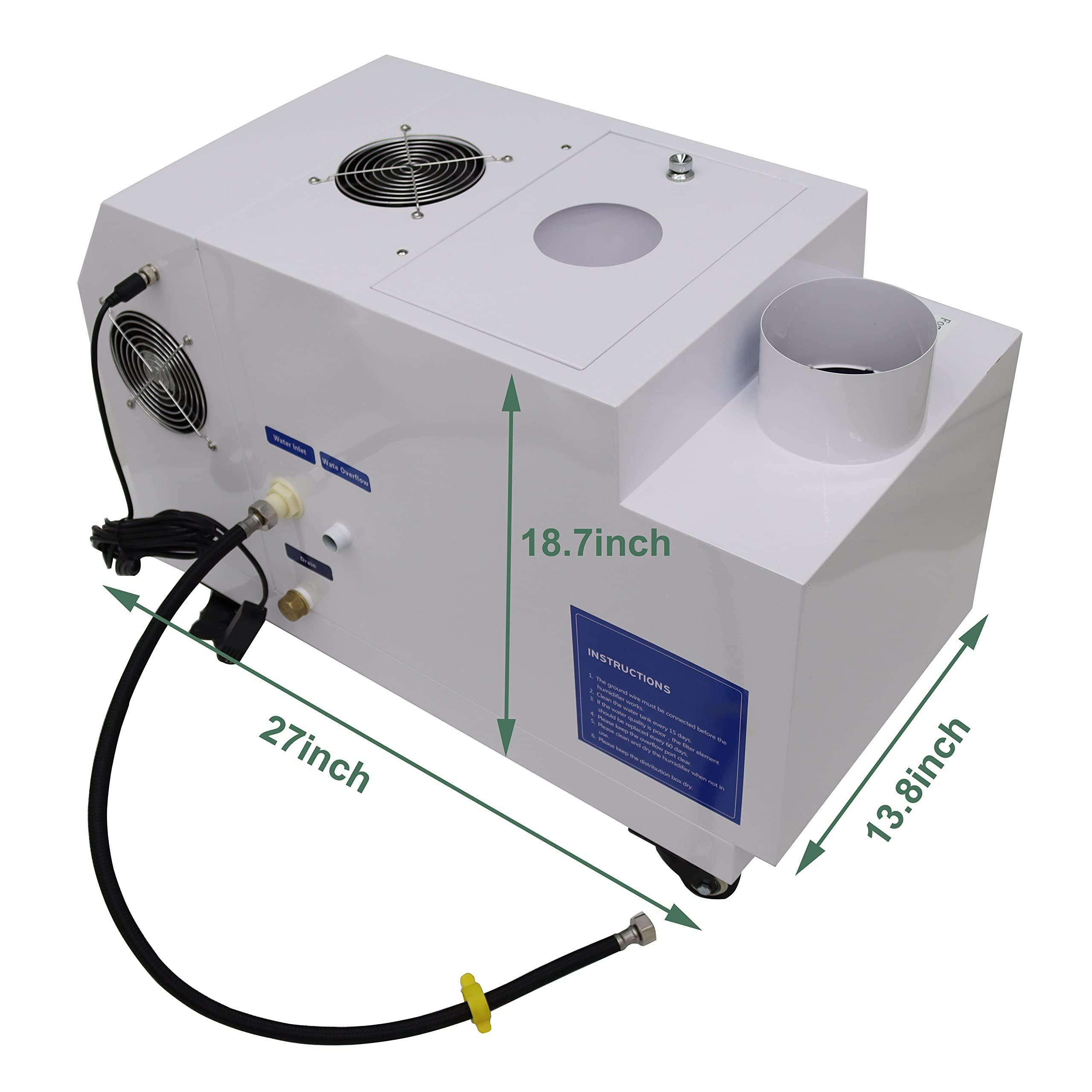 TECHTONGDA TECHTONGDA Commercial Ultrasonic Humidifier 6KG/h Portable Cool Mist Maker for Large Room Greenhouse Facility Warehouse Up to 400-1000 Square Feet with Water Barrel Hole