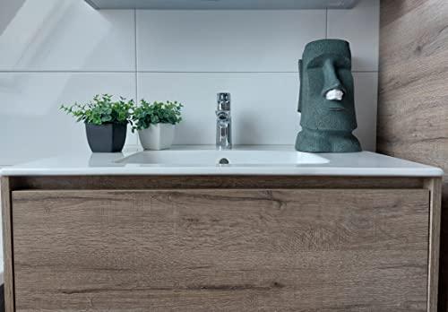 Rotary Hero Rotary Hero - Moai Tissue Box Holder for Bathroom, Bedroom Dressers, Night Stands, Desks and Tables - Grey