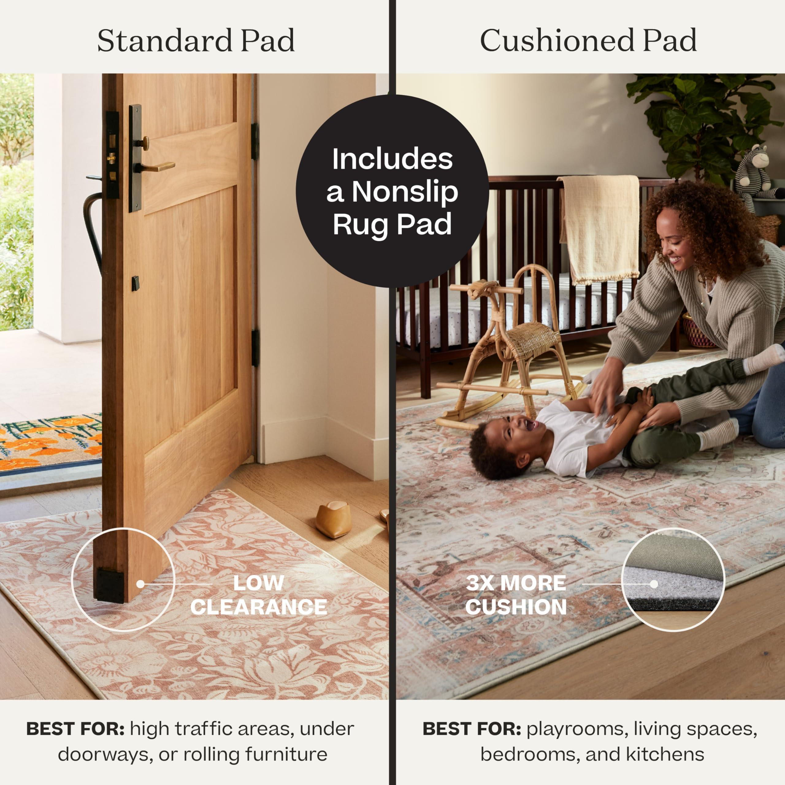 RUGGABLE Ruggable Washable 2x3 Area Rug, Impasto Greyscale, Premium Modern Rugs for Living Room, Bedroom, Kitchen, Office, Classroom with Gripper Non Slip Pad