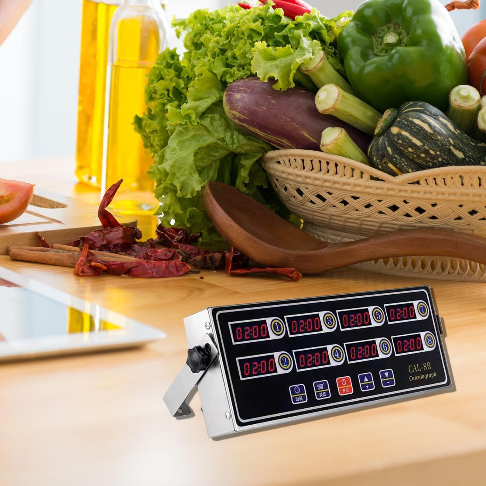 Generic Generic Advanced 8-Channel Kitchen Timer with Clear LCD Display, 30cmx4cmx11cm, Black