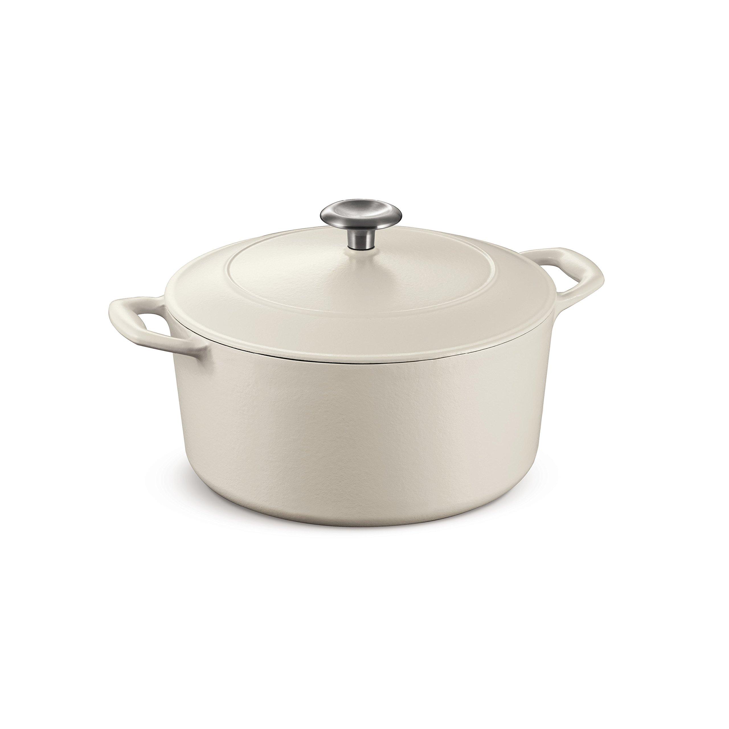 Tramontina Tramontina Enameled Cast Iron Dutch Oven Pot with Lid, Round 5.5-quart, Matte White