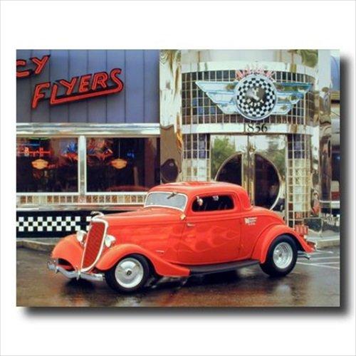 Art Prints Inc Street Rod Car Old Cafe Diner Wall Decor Picture Framed Art Print