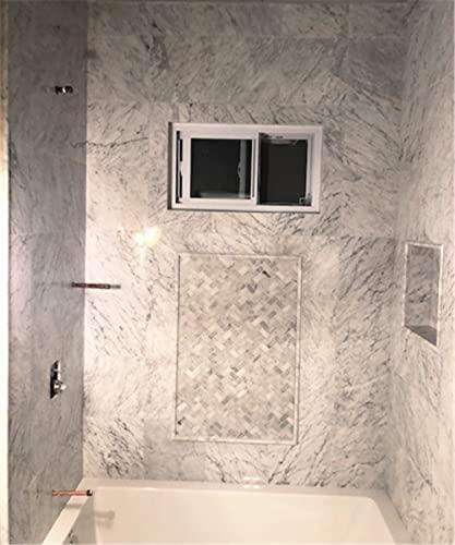 Stone Center Online Stone Center Online Carrara White Marble 5/8x12 Pencil Liner Trim Molding Polished Kitchen Bath Wall Floor Backsplash Shower (1 Piece)