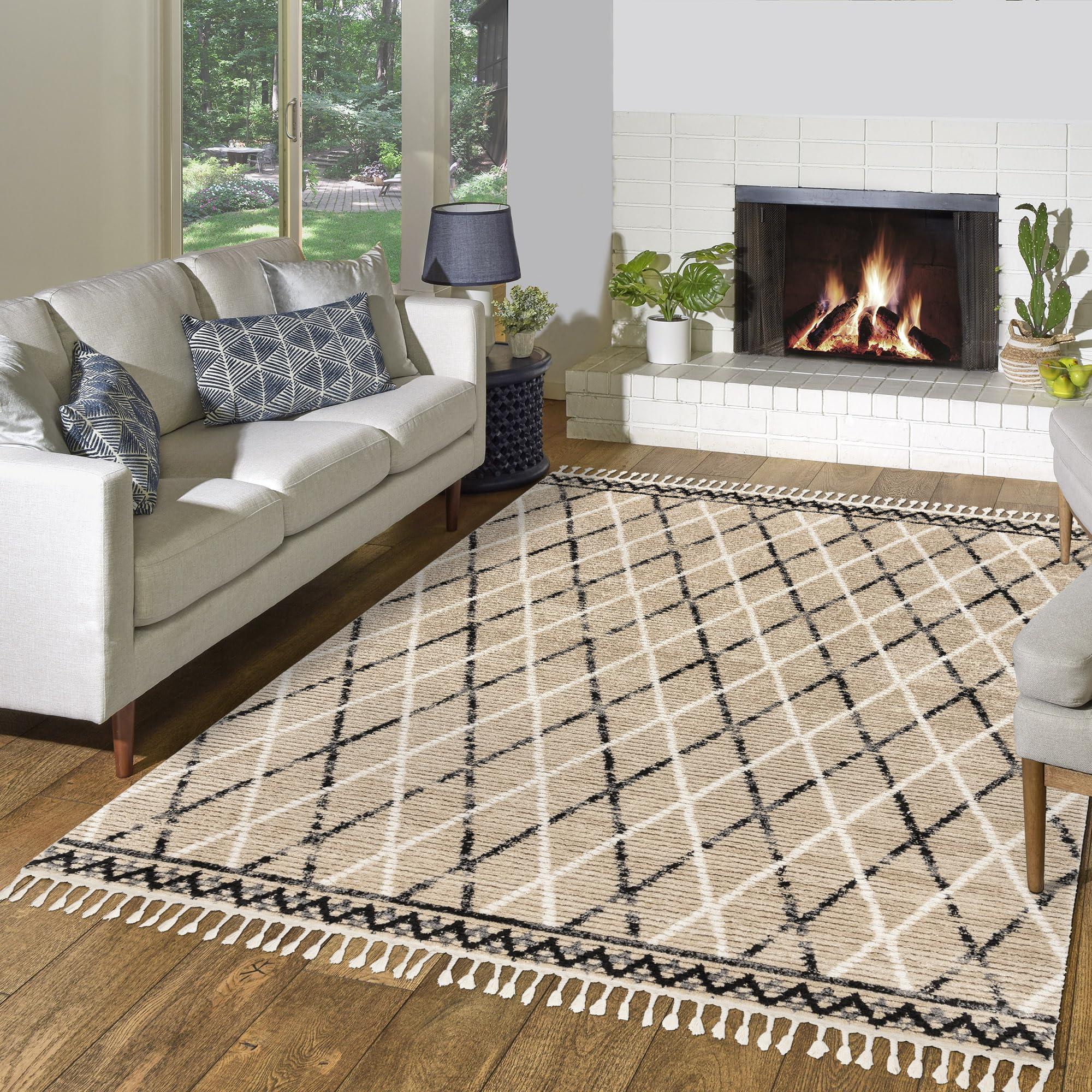 Gertmenian Gertmenian Indoor Modern Rug - 2x8 Runner, Non-Shedding & Stain Resistant, Ideal for High Traffic Areas in Living/Dining Room, Bedroom, Entryway - Stellan, Beige, 27845
