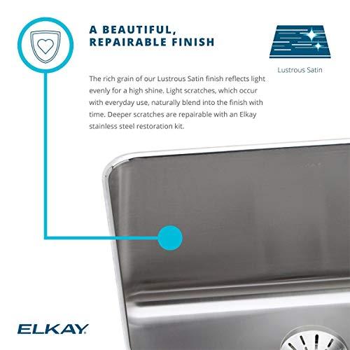Elkay Elkay ELUH2115PD Lustertone Classic Single Bowl Undermount Stainless Steel Sink with Perfect Drain