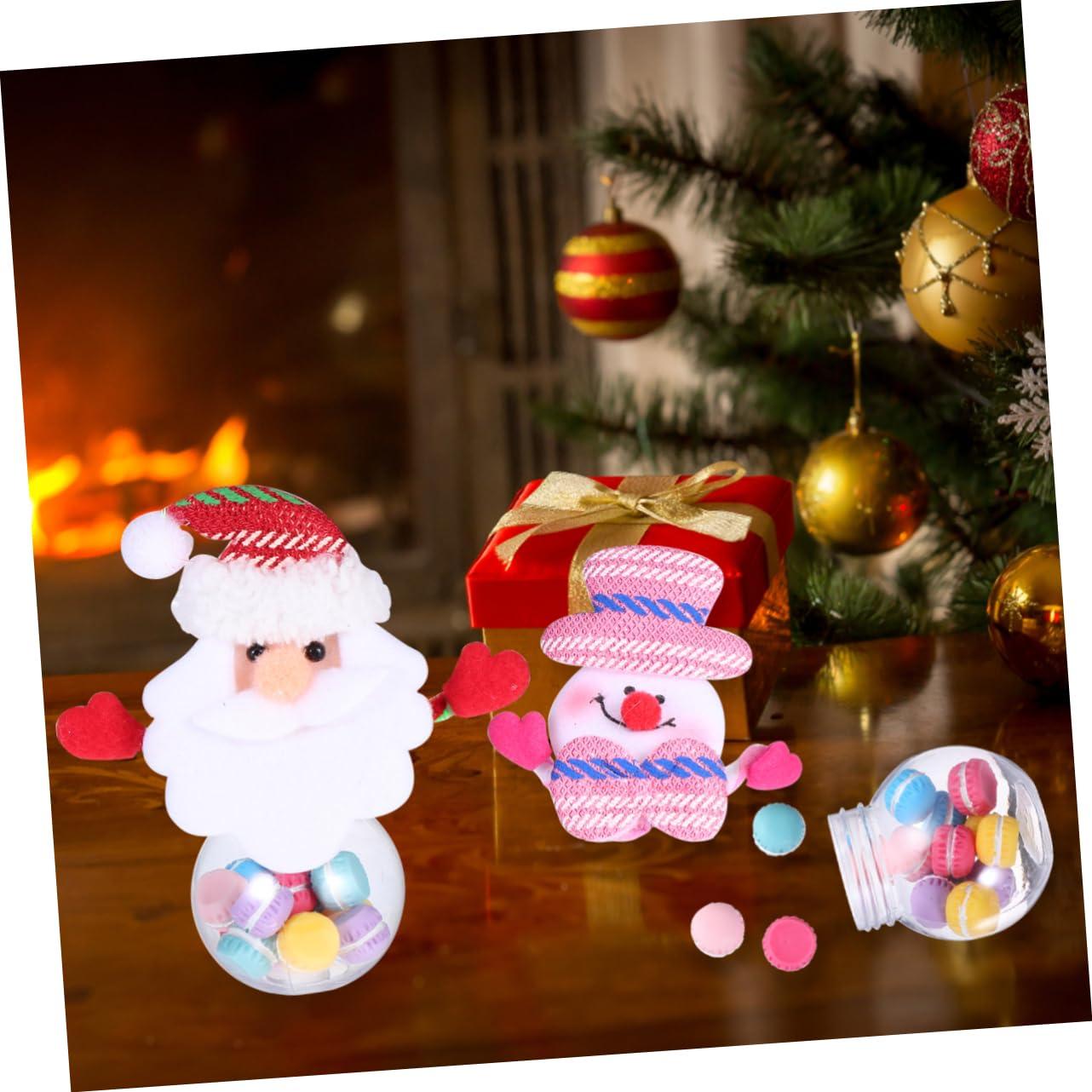 NAMOARLY NAMOARLY 4pcs Box Mini Candy Jar Christmas Lights Tins Snowman Candy Storage Christmas Storage Inflatable Christmas Tree Bag Christmas Treat Storage Canister Xmas Candy Jar Red Plastic