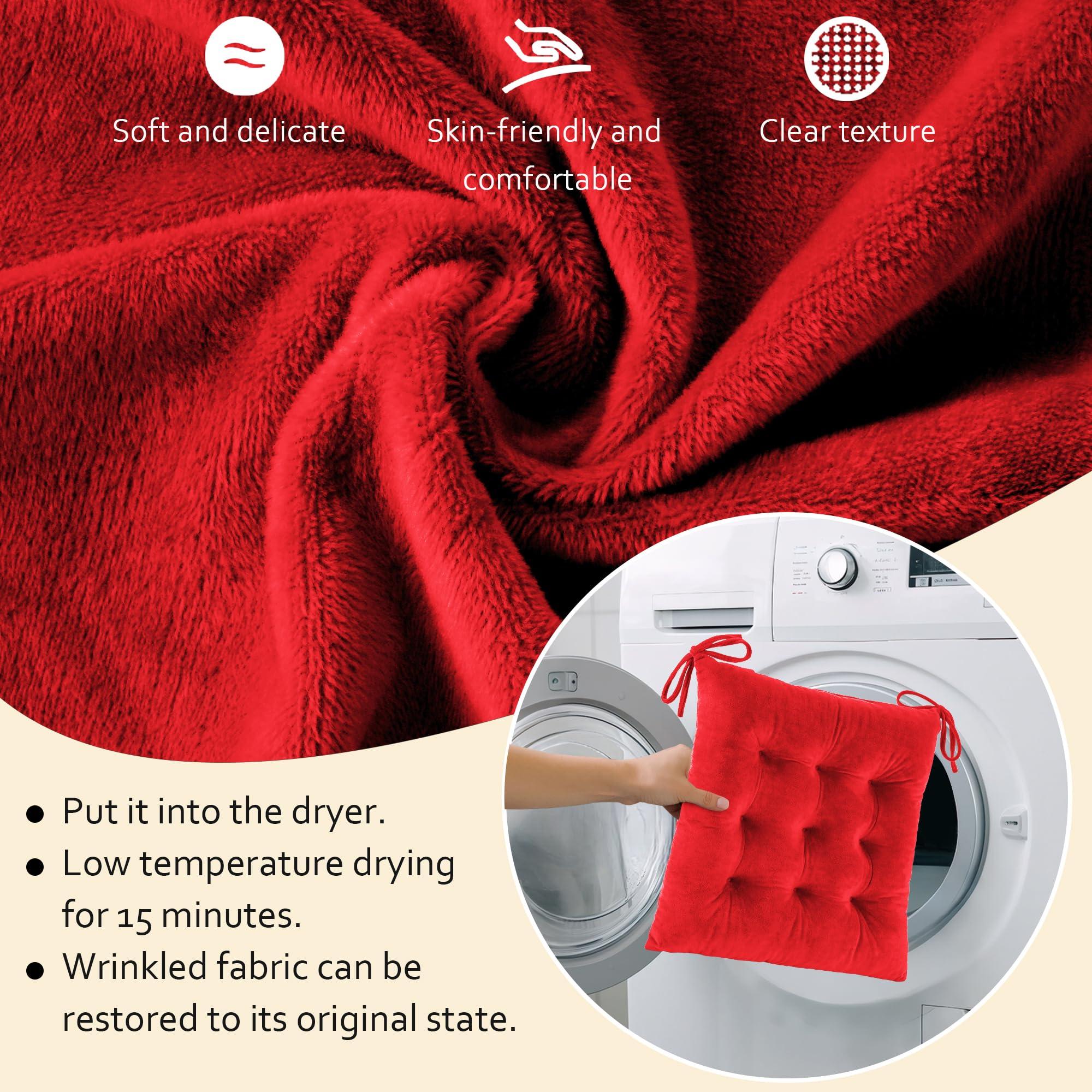 ELFJOY ELFJOY Rocking Chair CushionS Rocking Chair Pads for Wooden Rocking Chair Cushion for Rocking Chair Premium Tufted Back and Seat Cushion 2 piece Set (Red)