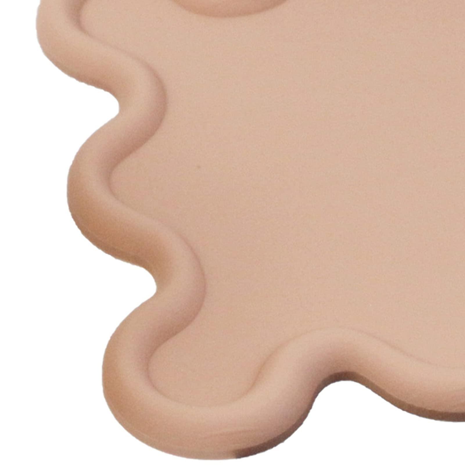 NDNCZDHC PVC Soft Rubber Coaster, Irregular Shape Heat Insulation Soft Coaster, Waterproof Cup Mat for Coffee Table, Kitchen, Office (Coffee)