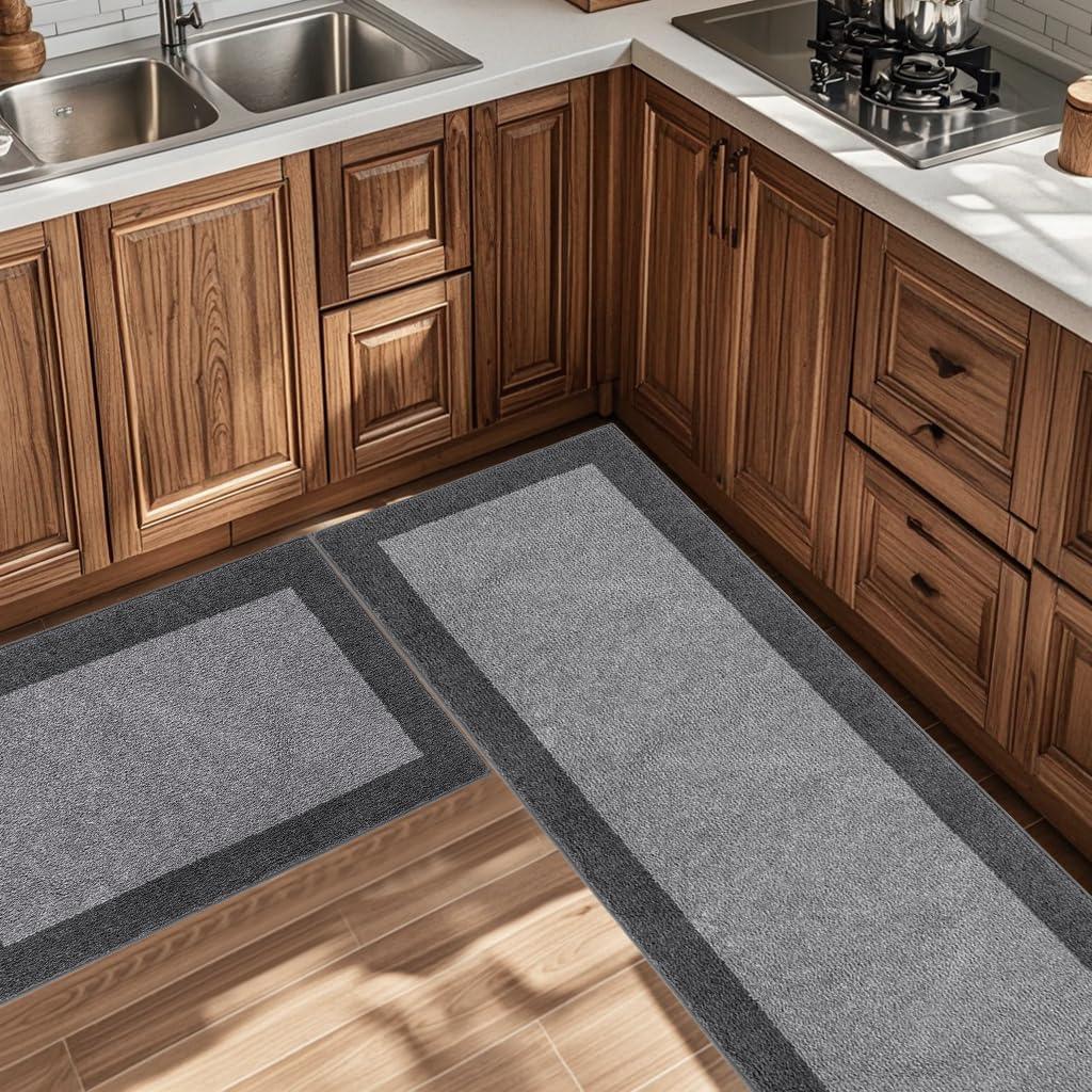 DOMUSTEX DOMUSTEX Machine Washable Kitchen Rug 24" x 36", Non Slip Kitchen Mat for Floor, Absorbent Entrance Throw Rug for Bedroom, Hallway, Bathroom, Door