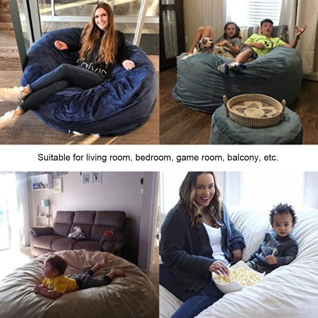 JYMYGS Bean Bag Chair Cover (No Filler) for Kids and Adults, Stuffed Animal Storage Bean Bag Chair, Washable Soft Corduroy Stuffable Sturdy Zipper Storage Beanbag Case, Sack Bean Bag for Adults,Kids,Teens