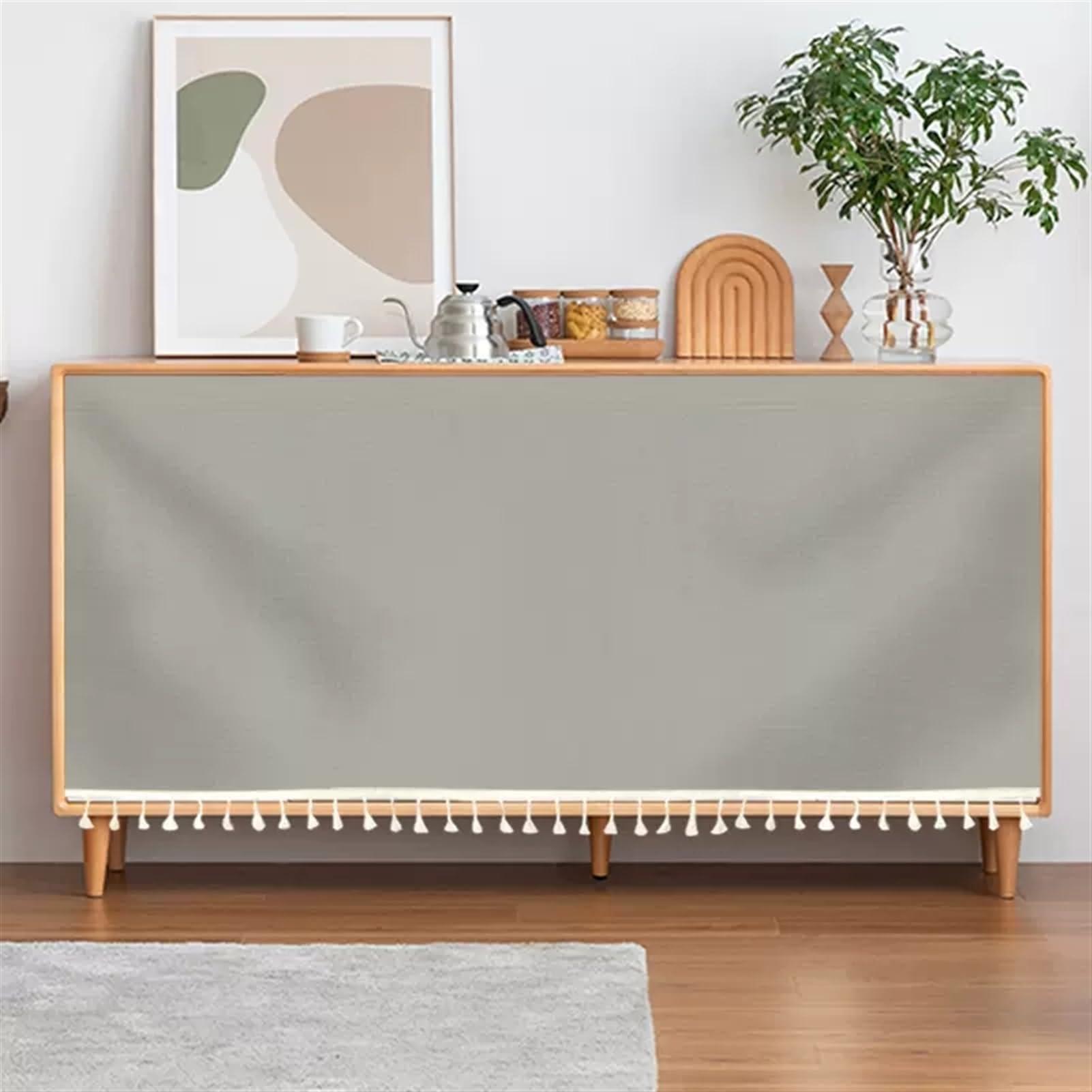 SK Studio SK Studio Short Curtains for Kitchen, Privacy Closet Curtain Dust-Proof Under Sink Curtains for Small Kitchen Storage Room Light Grey, 39.4\" W x 31.5\" H