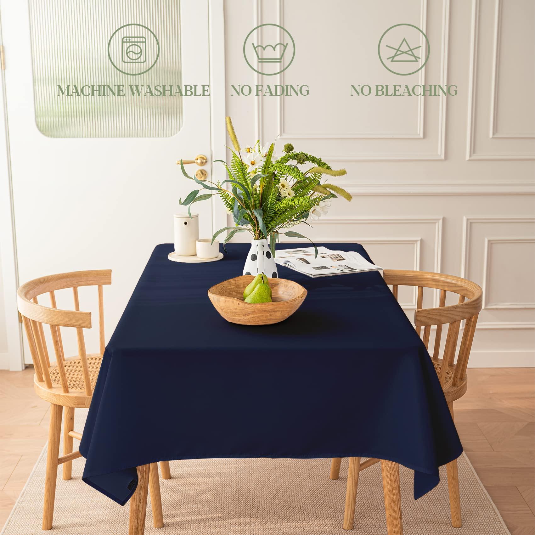 BYDOLL BYDOLL Table Cloth Navy Blue 54x54 Inch Tablecloth for 4 Foot Square Tables Outdoor Washable Wrinkle Free and Spillproof Polyester Tablecloth for Festival Camping Picnic Party Cover