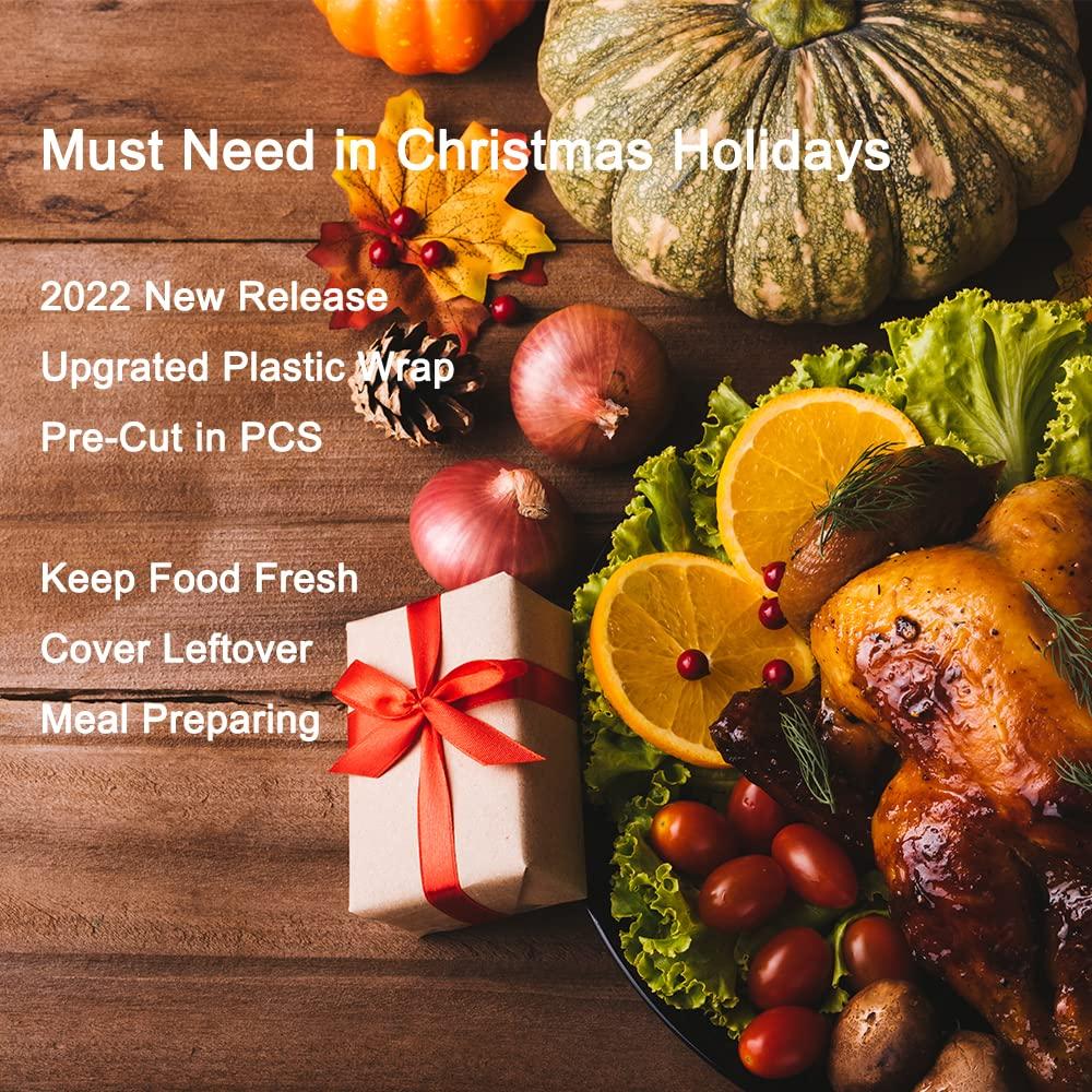 XLPYD 100PCS Upgraded Pre-cut Plastic Wrap Alternative to Foil Cling Wrap Sran Wrap,Used as Food Storage Covers, Fresh Keeping Bags 100pcs, Bowl Covers,Pot Lid,Keep Food Fresh,Cover Leftover