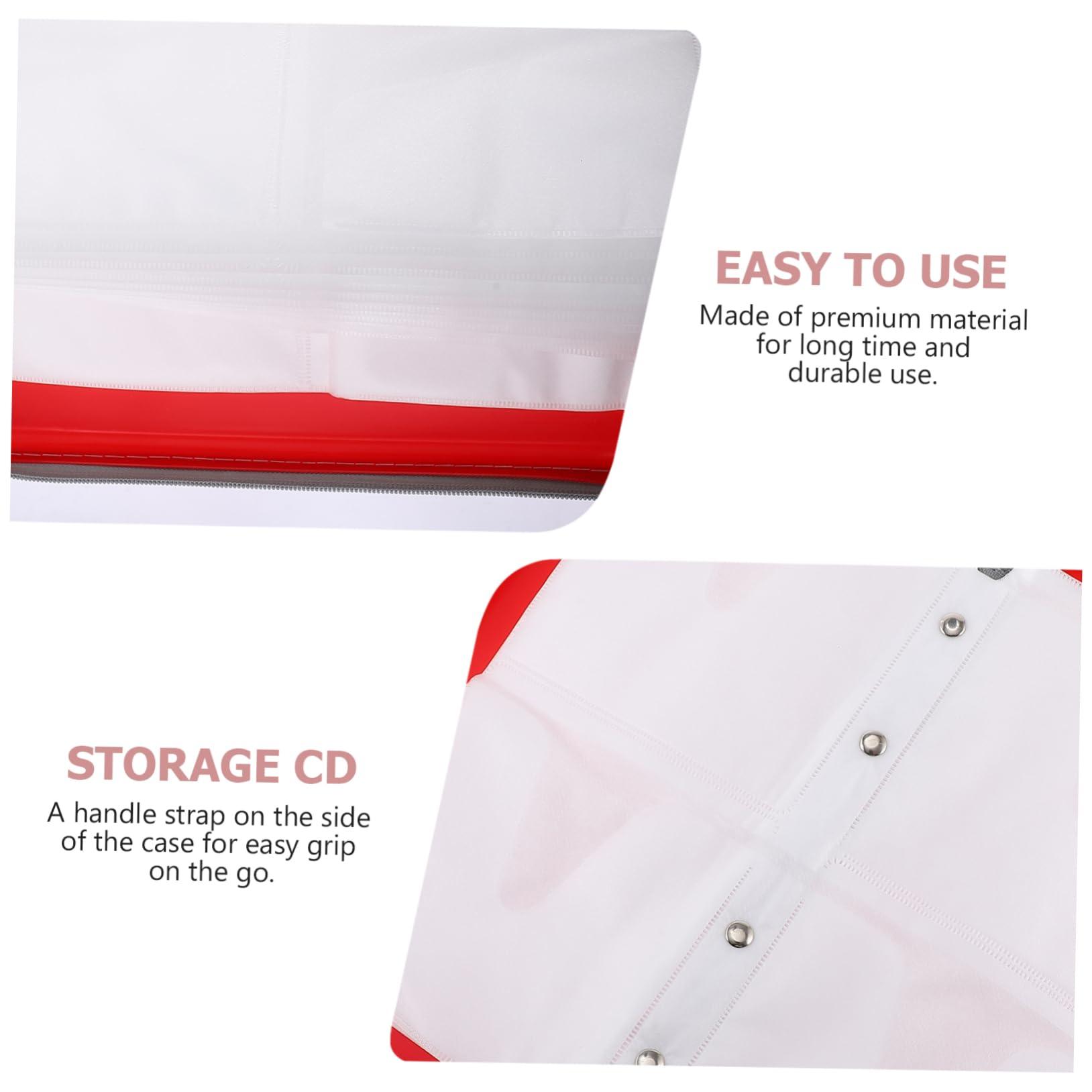 ROMISBABA ROMISBABA CD Package CD Organizer Blank Cassette Empty Cases Big Capacity Bag Blank CD Case Organizer CD Storage Case Disc Storage Bag Media Storage Bags Wallets CD Case Red Plastic