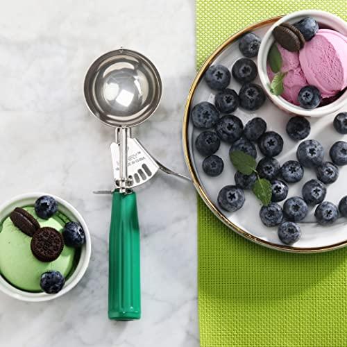 New Star Foodservice New Star Foodservice 34806 Commercial-Grade Thumb Press Food Disher/Ice Cream Scoop, 18/8 Stainless Steel, 3.25 oz, Size 12, Green