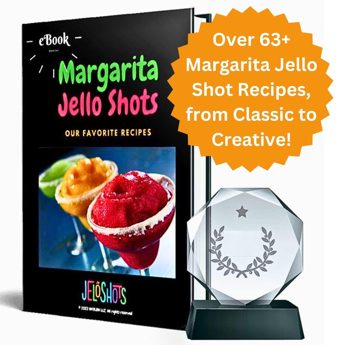 JeloShots Jello Shots Party Kit - Margarita Party Pack - Makes Over 50 (Large) Jello Shots - Includes eBook with 63 Margarita Recipes, Jello Shot Syringes, Jello Shot Cups, Margarita Salt, & Flavored Gelatin