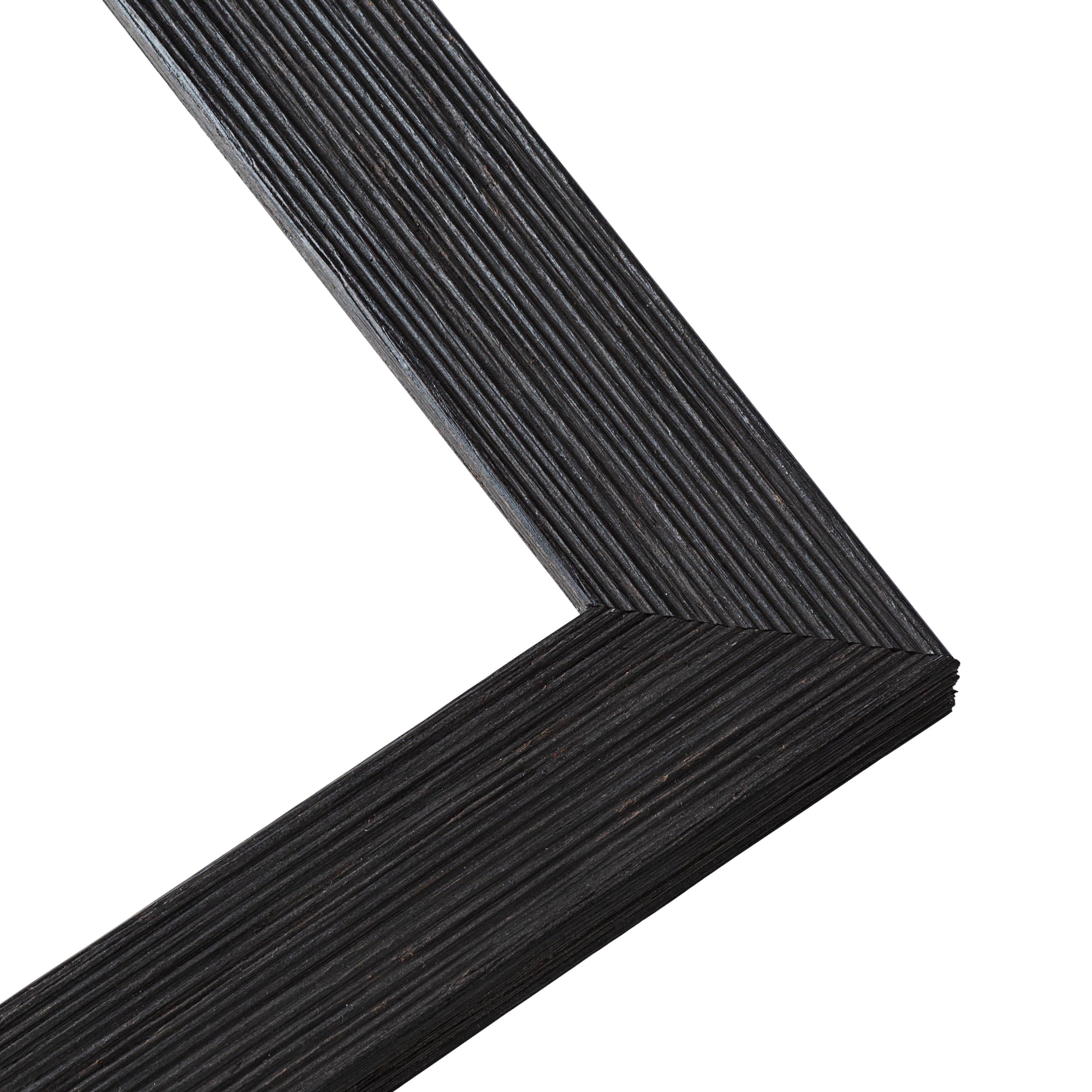 CountryArtHouse 12x35 Frame Black Barnwood Picture Frame - Modern Photo Frame Includes UV Acrylic Shatter Guard Front, Acid Free Foam Backing Board, Hanging Hardware Wood Wall Frames for Family Photos - no Mat