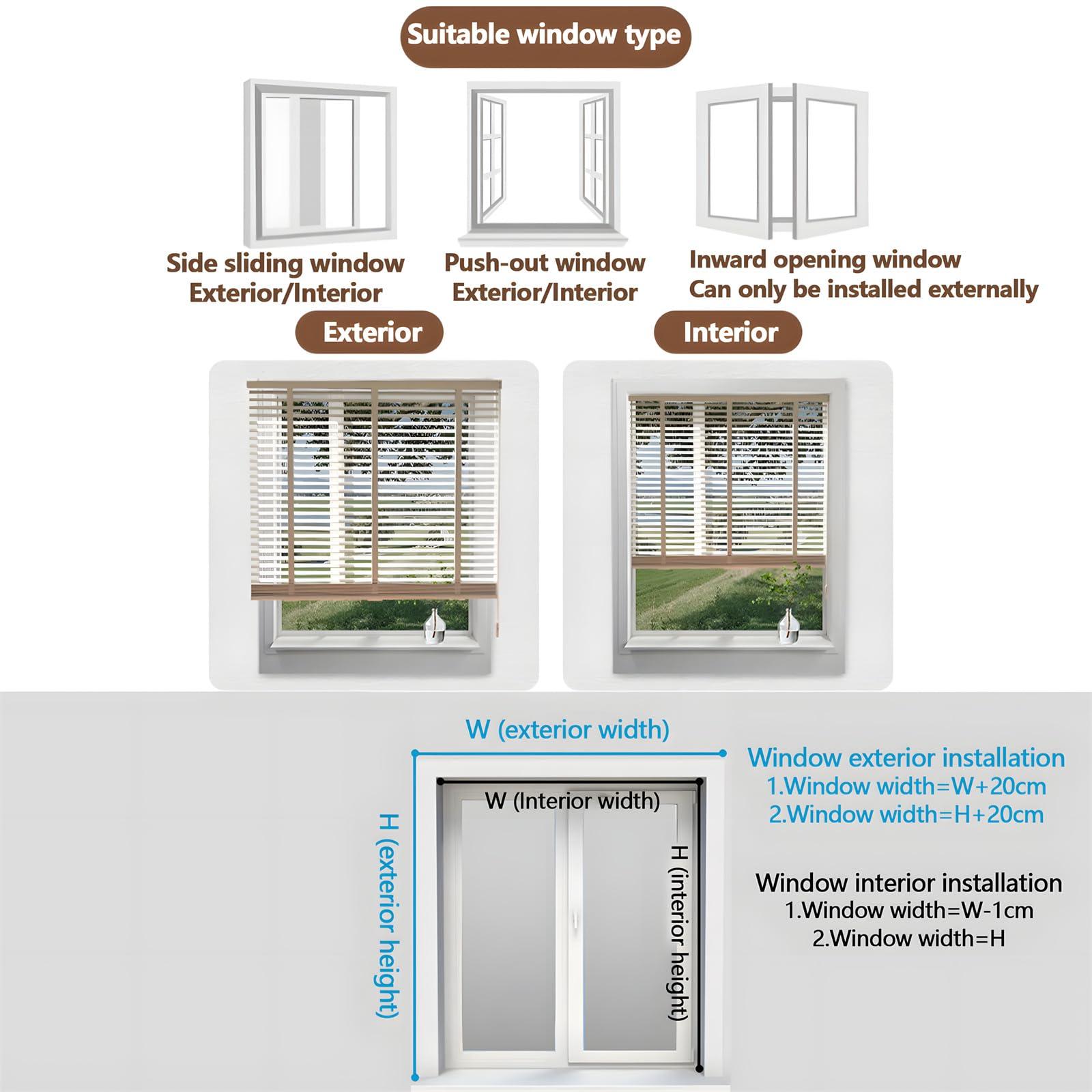 LCBDYLR LCBDYLR Venetian Blinds Wooden,Horizontal Venetian Blinds,Natural Solid Wood Blinds,Blackout/Heat Insulation Solid Wood Venetian Shades,50mm/2in Slats,Easy to Install Blinds, Red-brown