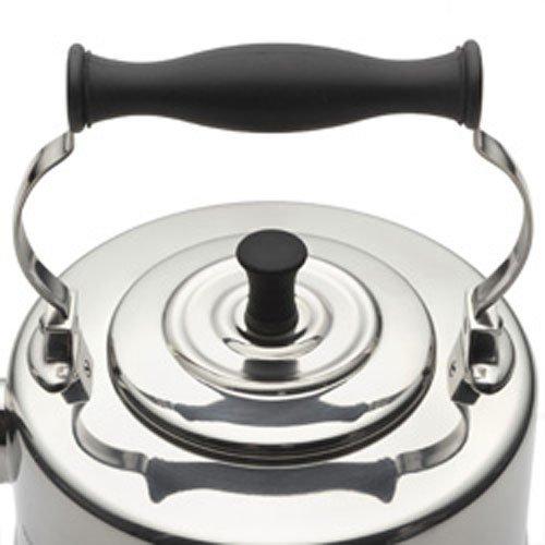 BonJour BonJour Tea Stainless Steel and Copper-Base Gooseneck Teapot/Teakettle/Stovetop Kettle, 2 Quart, Silver