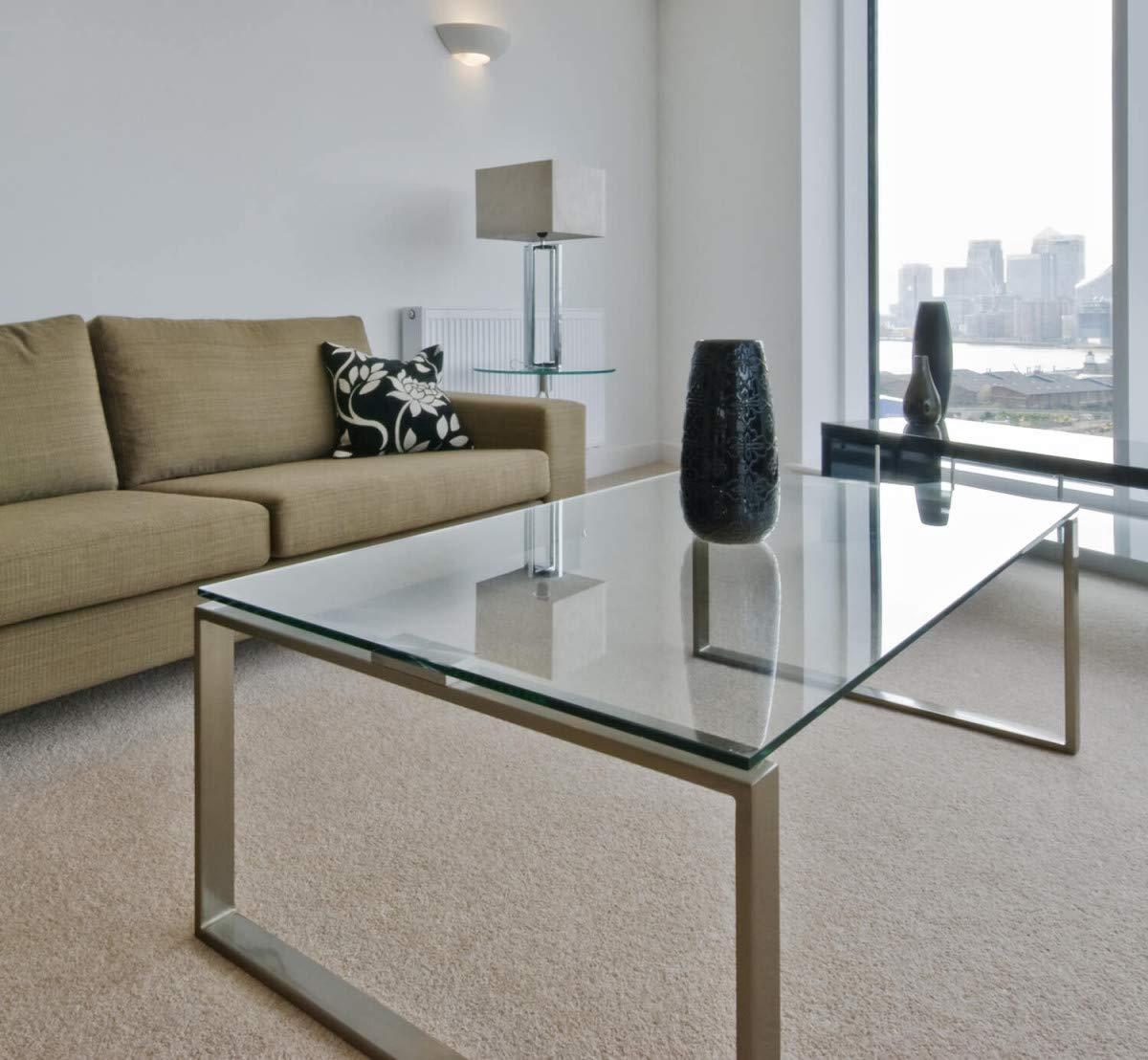 Fab Glass and Mirror Fab Glass and Mirror Rectangle Glass Table Top 12 x 18 inch - Tempered Glass Table Tops 1/8\" Thick with Flat Edge - Replacement Glass for Dining Table, Coffee Table, Office Table, Side Table