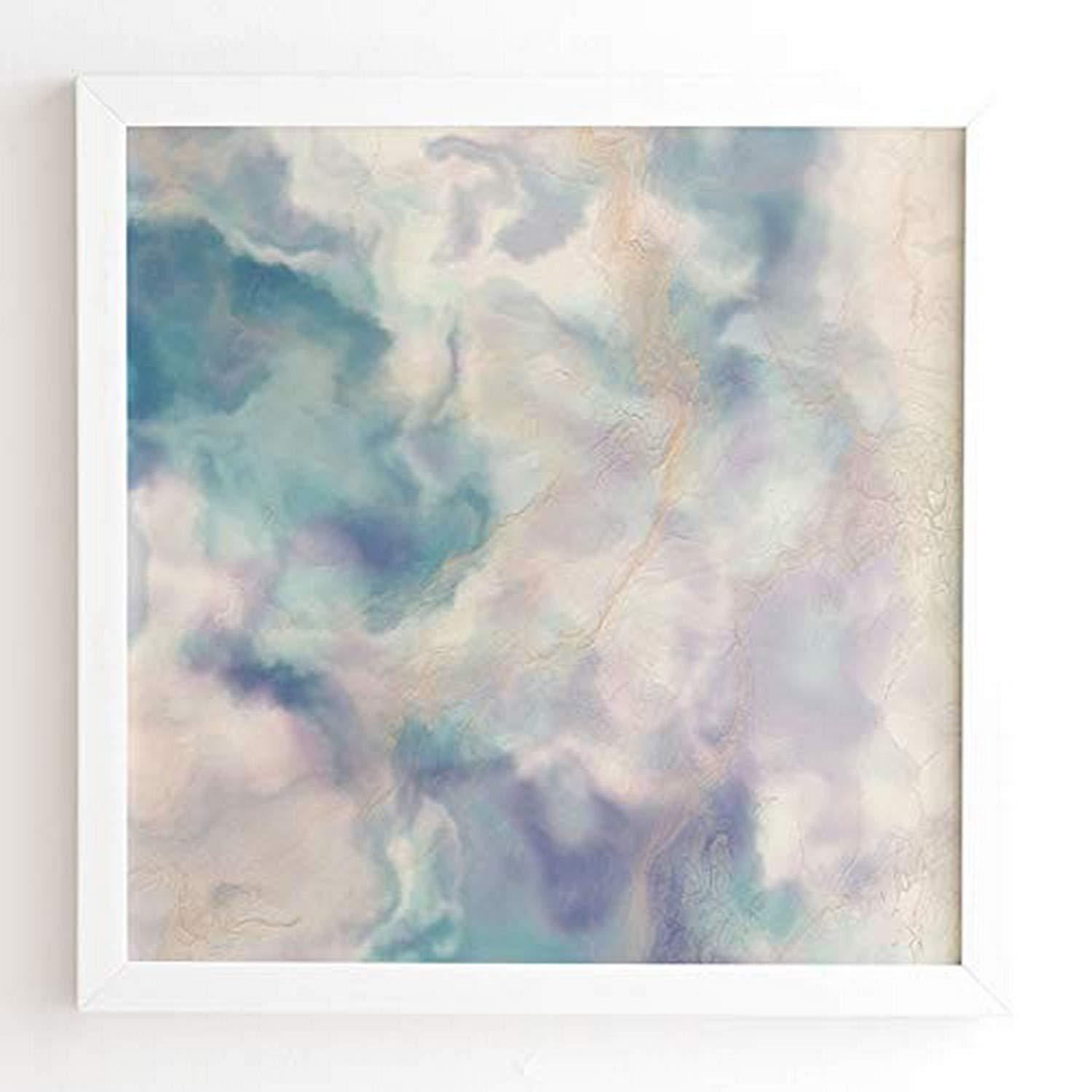 Deny Designs Deny Designs Chelsea Victoria White Framed Wall Art, 30 in x 30 in, Unicorn Marble