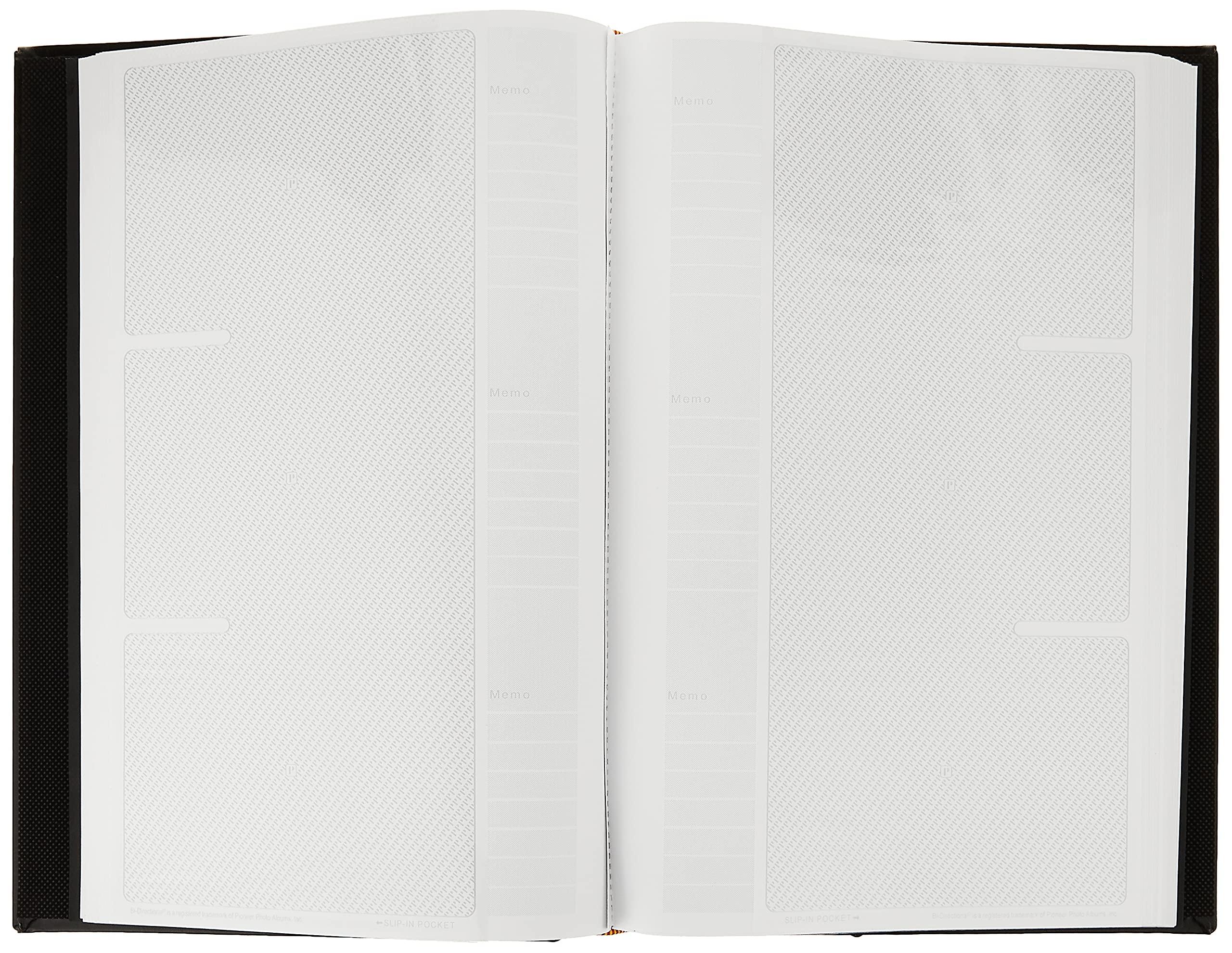 Pioneer Photo Albums Pioneer Sewn Bonded Leather BookBound Bi-Directional Photo Album, Holds 300 4x6" Photos, 3 Per Page. Color: Black.